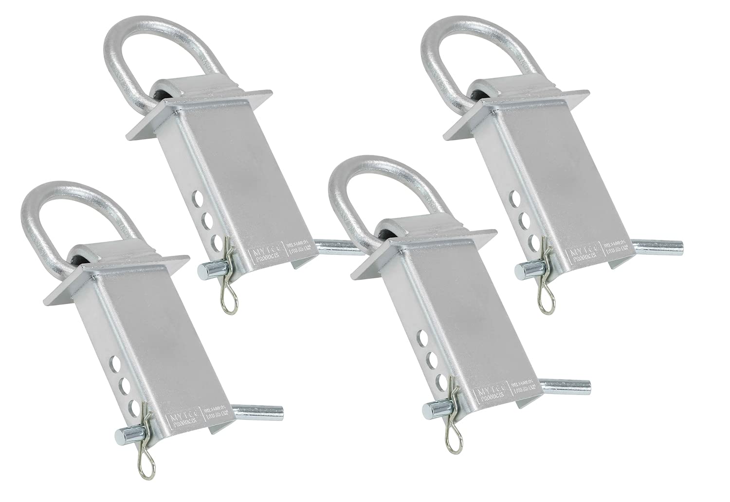 Mytee Products Heavy Duty Adjustable Trailer Stake Pocket D Ring Zinc Coated W/ 1/2'' Hitch Pin, Load Limit 5400 Lbs & 4 Adjusta