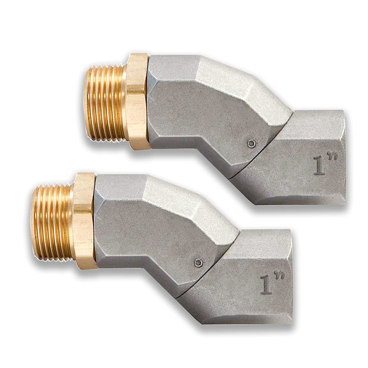 (1 Npt, 2Pcs) Fuel Hose Swivel 360 Rotating Connector For Fuel Transfer Pump Fuel Nozzle Multi Plane Fuel Plane Swivel