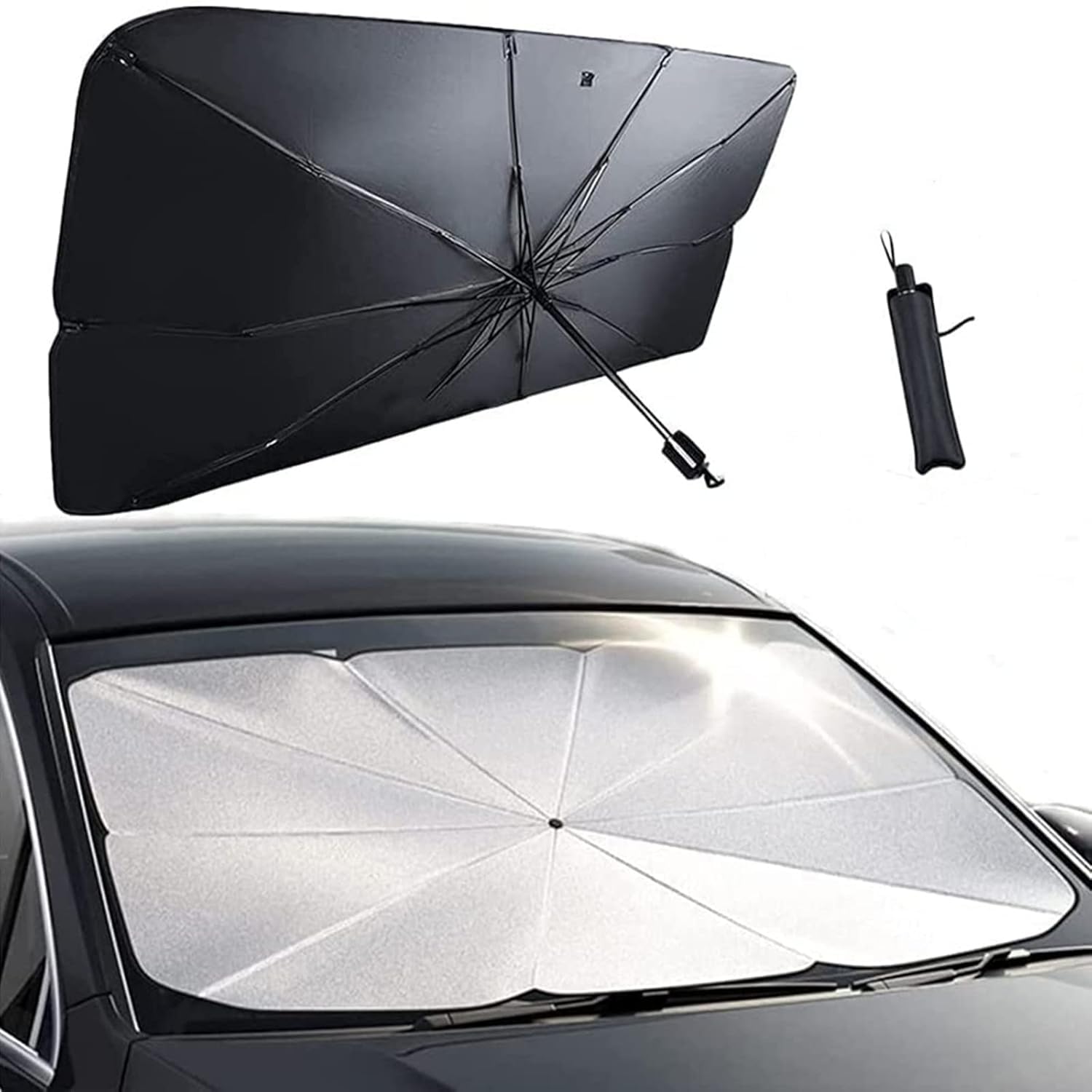 Mabron Car Windshield Sun Shade UV Rays and Heat Sun Visor Protector Foldable Reflector Umbrella Keep Your Vehicle Cool and Bloc