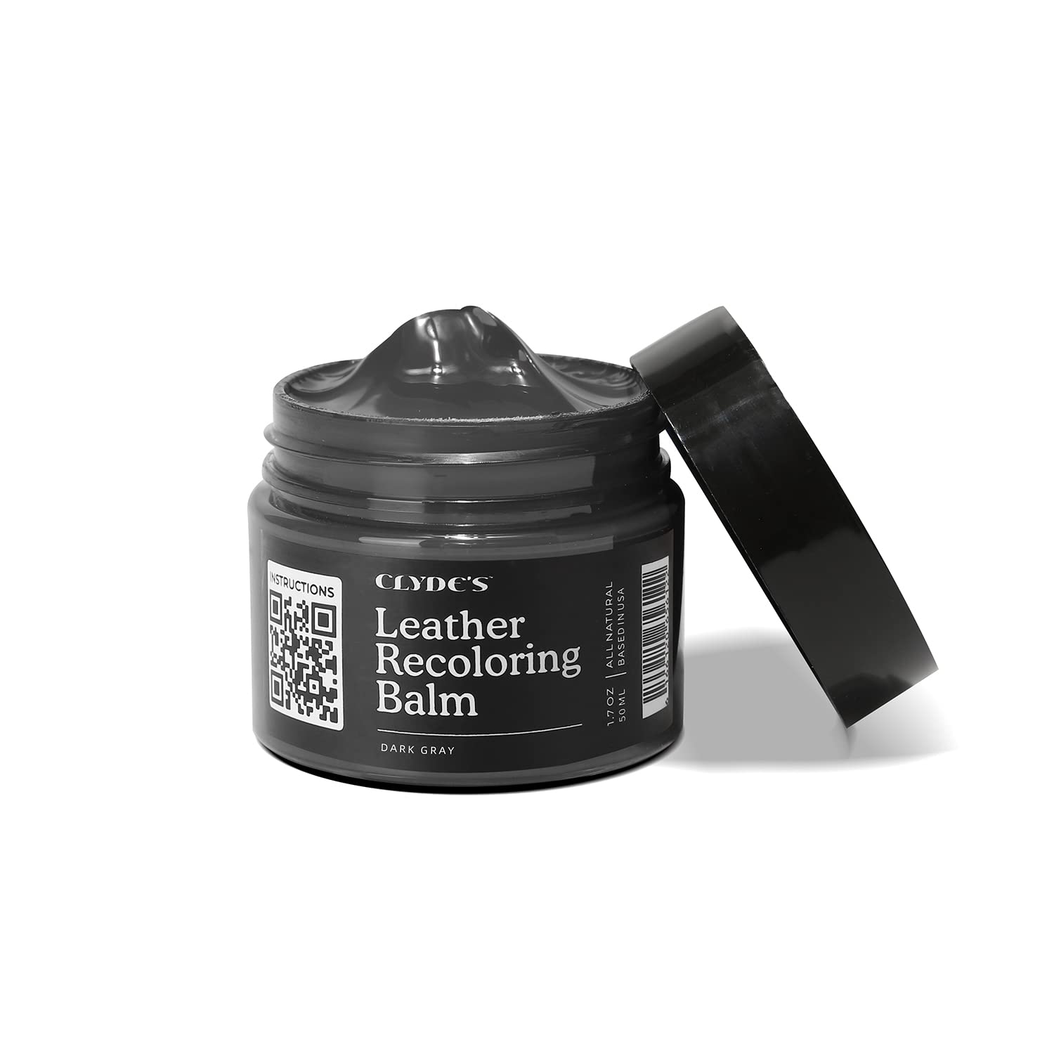 Clyde'S Recoloring Balm | Non-Toxic Material Dye & Restorer For Furniture, Car Seats, & More | 23 Colors (Dark Gray, 50Ml)