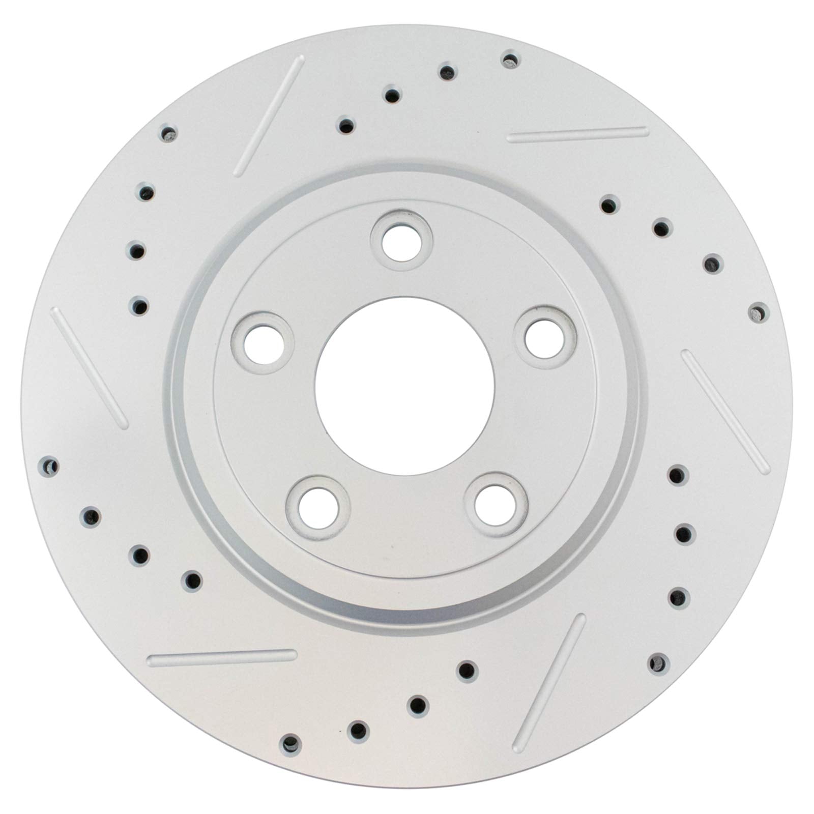 Trq Rear Performance Brake Rotors Set Premium G-Coated Cross Drilled & Slotted Compatible With 2002-2005 Ford Thunderbird 2000-2