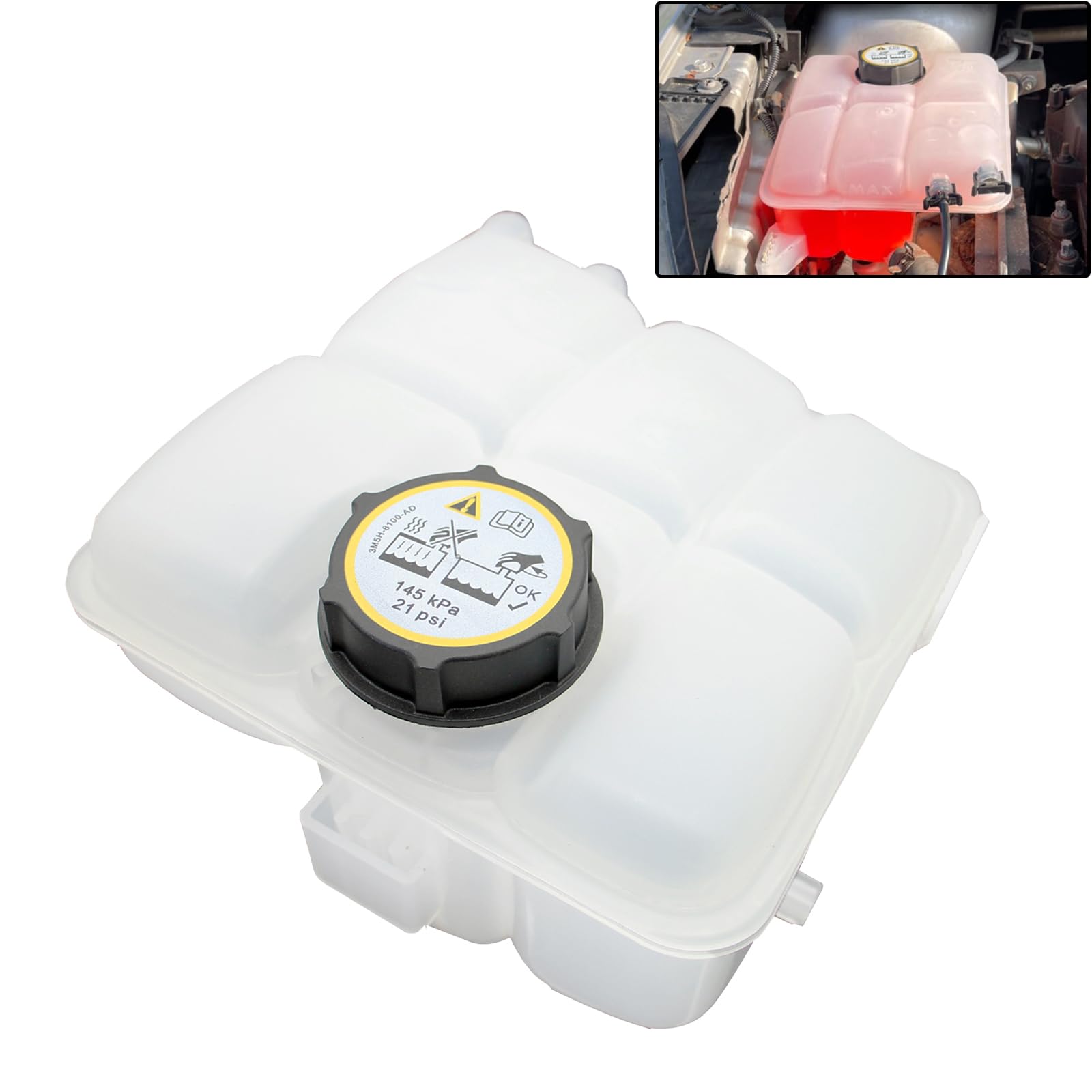 Zzcsz 603-382 603382 Front Engine Coolant Reservoir Tank Replacement Compatible With Ford 2013-2018 C-Max | 2013-2016 Escape | 2