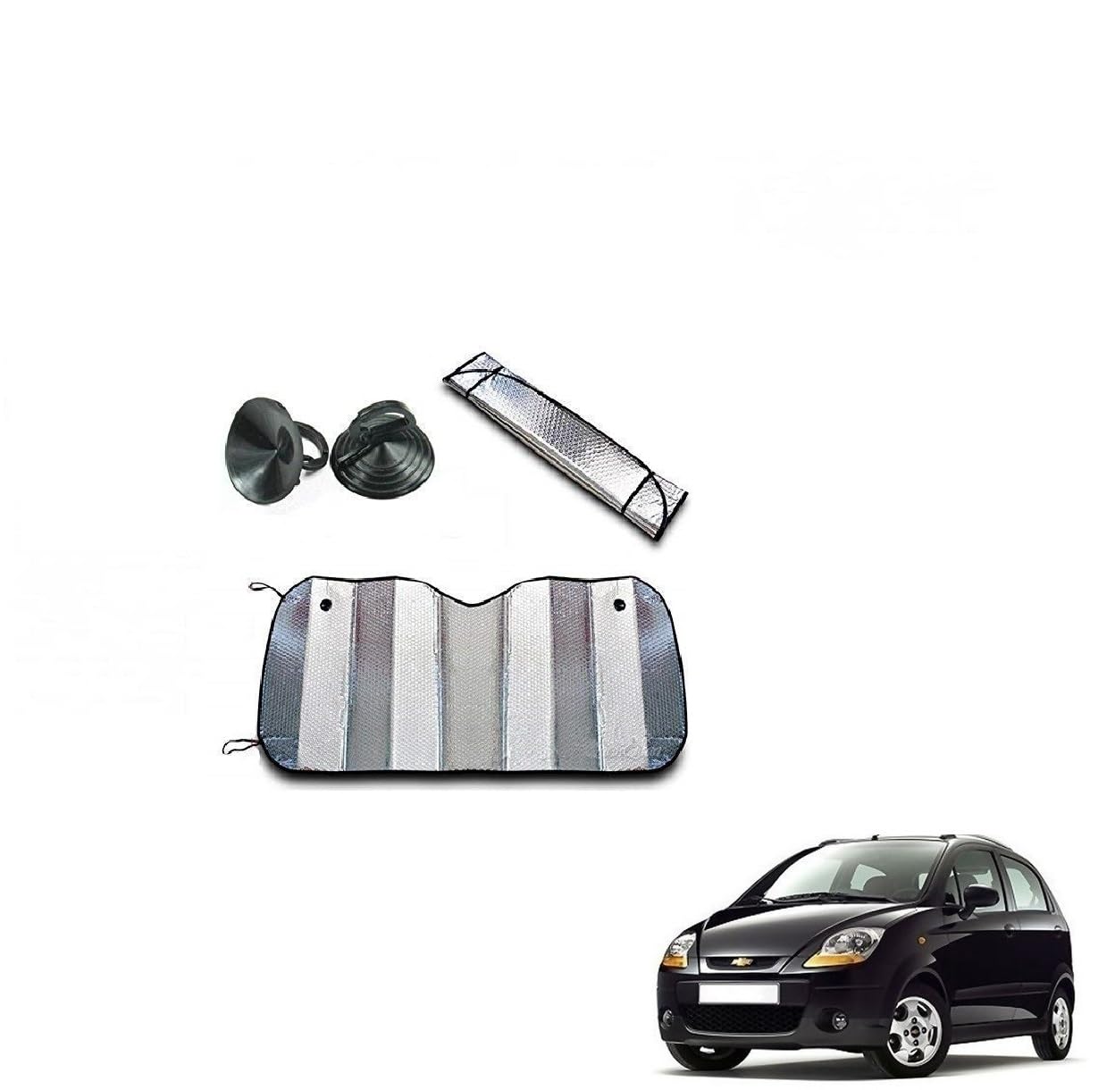 Kozdiko Car UV Protection Silver Foil Sunshade Film Windshield Visor Front Windshield Sunshade for Chevrolet Spark