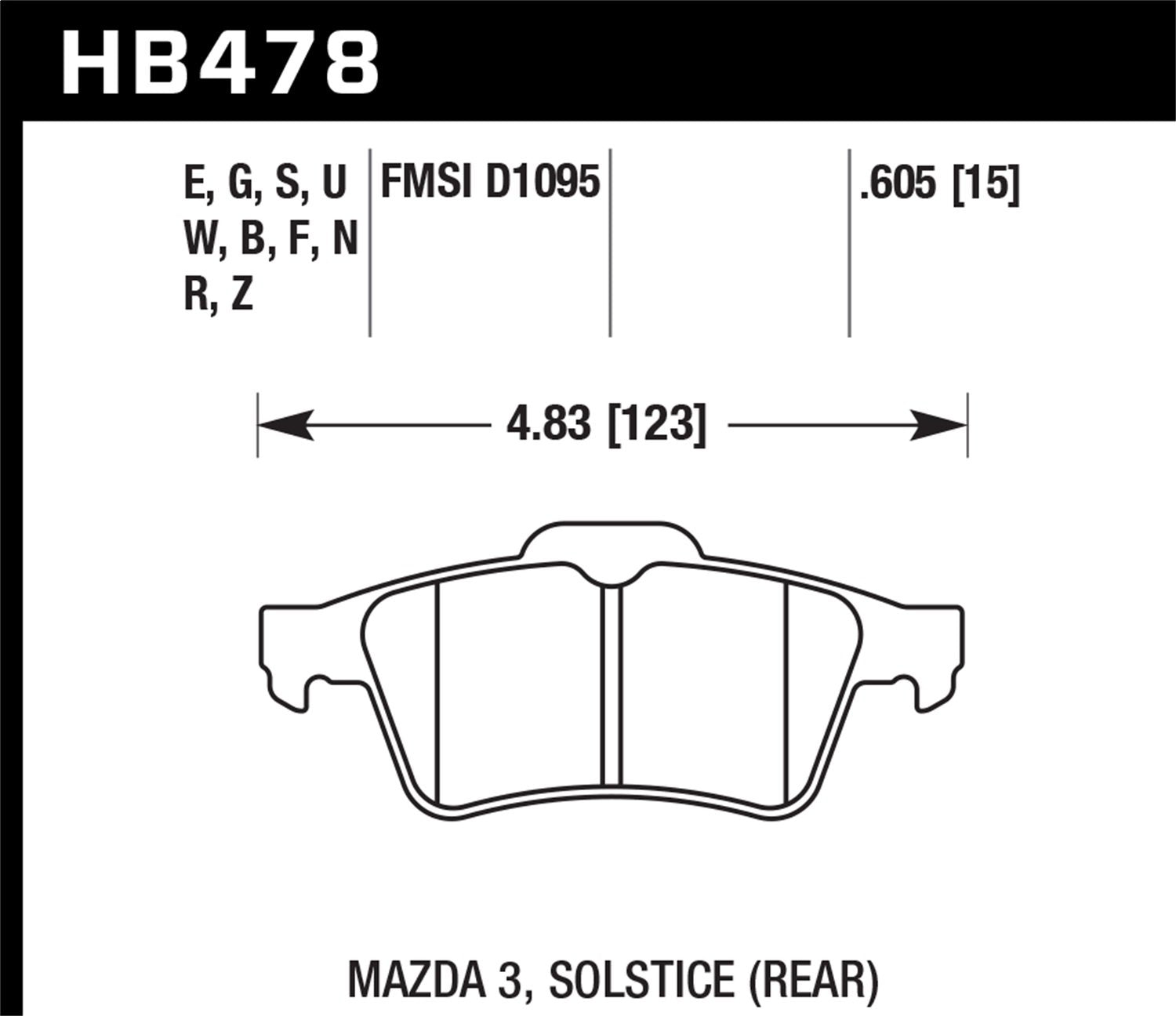 Hawk Performance Hb478F.605 Hps Performance Ceramic Brake Pad
