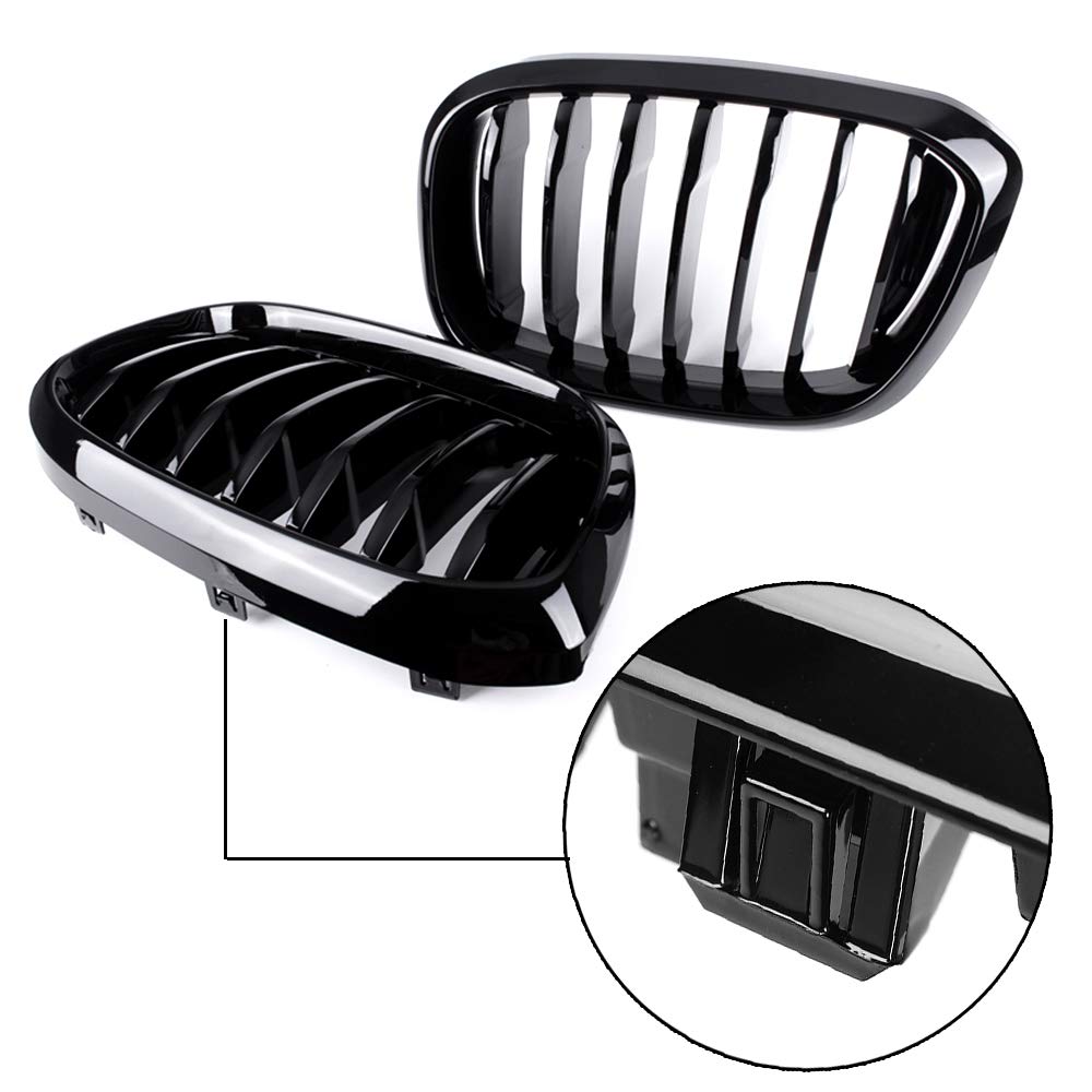 Sna Front Kidney Grille For 2018-2021 Bmw X3 G01 2019-2021 X4 G02 (Single Slat Abs Gloss Black X3 Grill, X4 Grill)