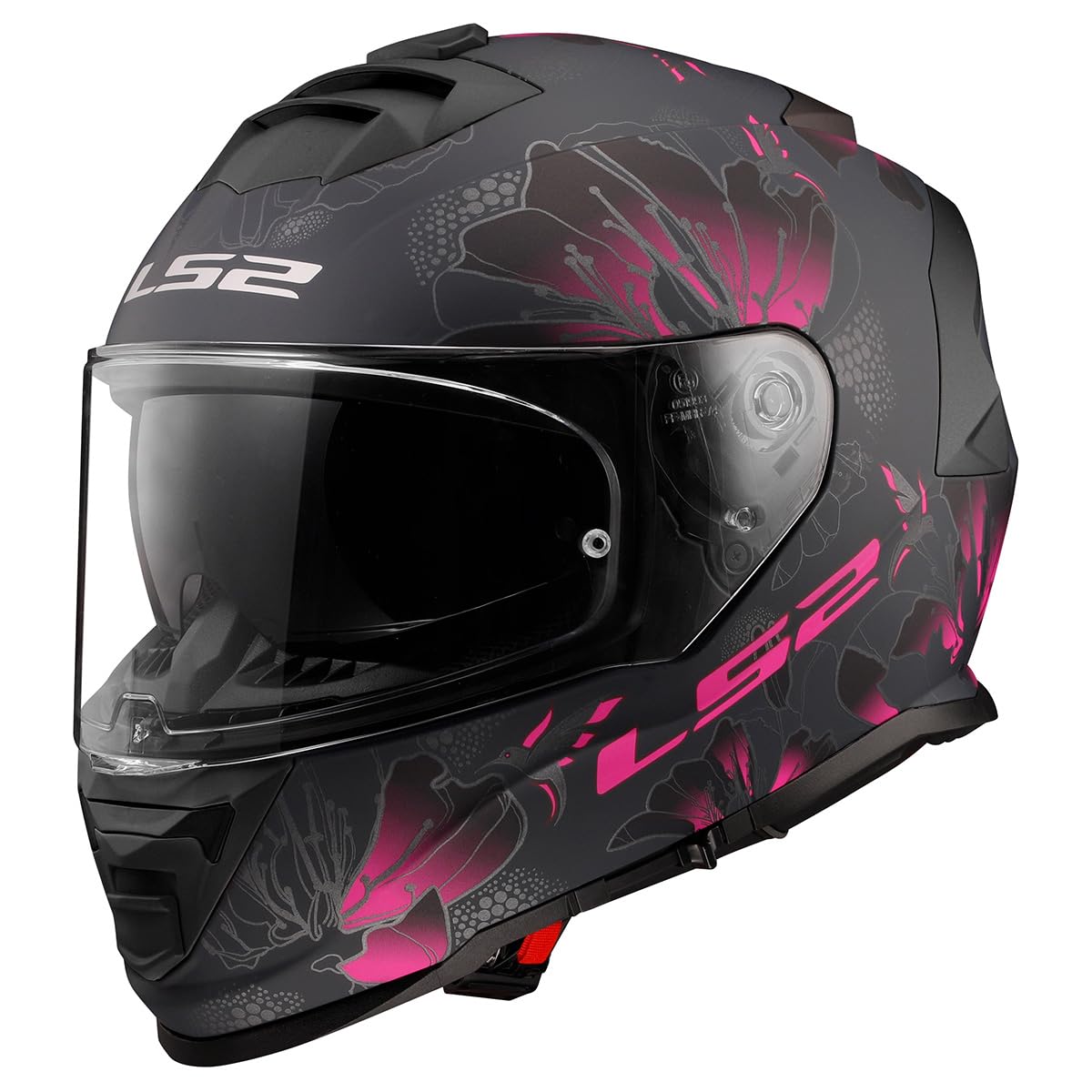 Ls2 Helmets Assault Full Face Motorcycle Helmet W/Sunshield (Burst Matte Black/Purple - 2X-Large)