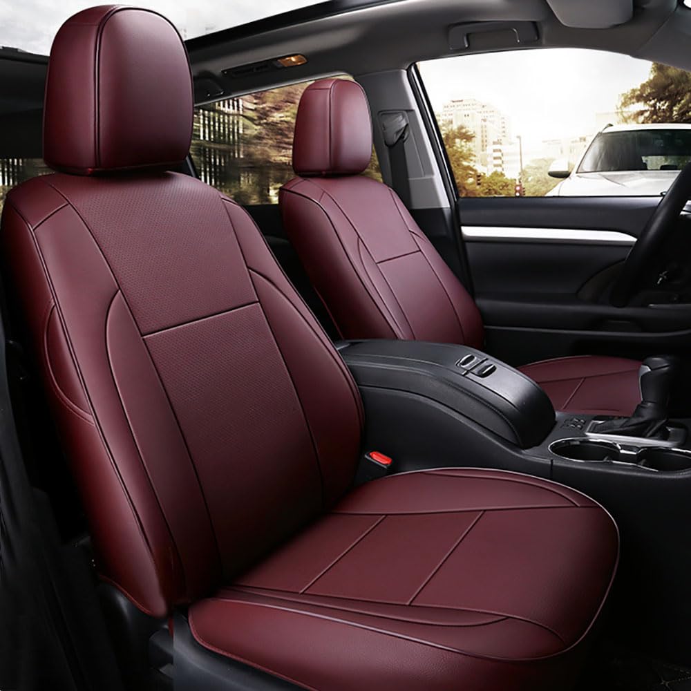 Cochefamilia Custom Fit Highlander Car Seat Covers For Select Toyota Highlander 2014 2015 2016 2017 2018 2019 - Three-Row,Second
