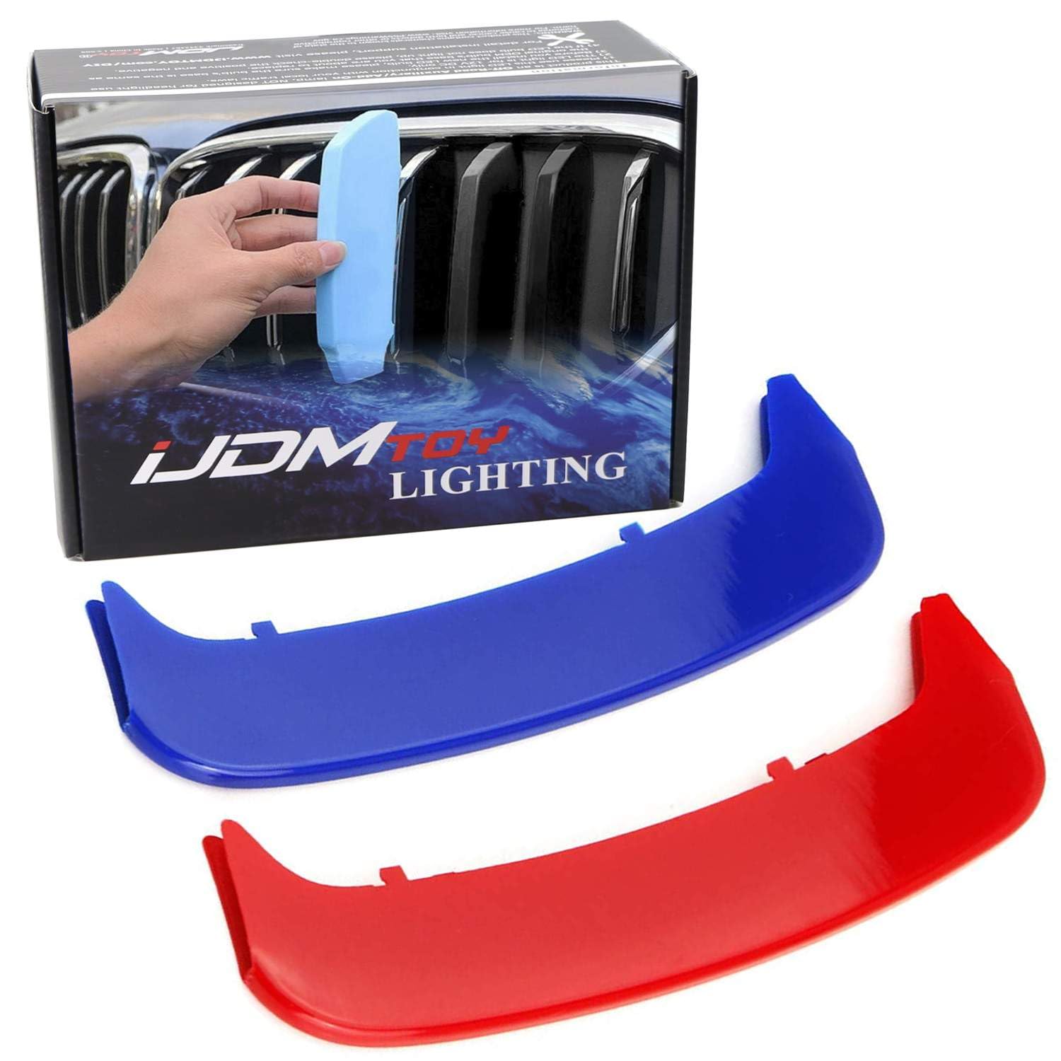 Ijdmtoy Exact Fit///M-Colored Grille Insert Decoration Trims Compatible With 1996-1999 Bmw E36 3 Series 318I 323Ci 323I 328I W/