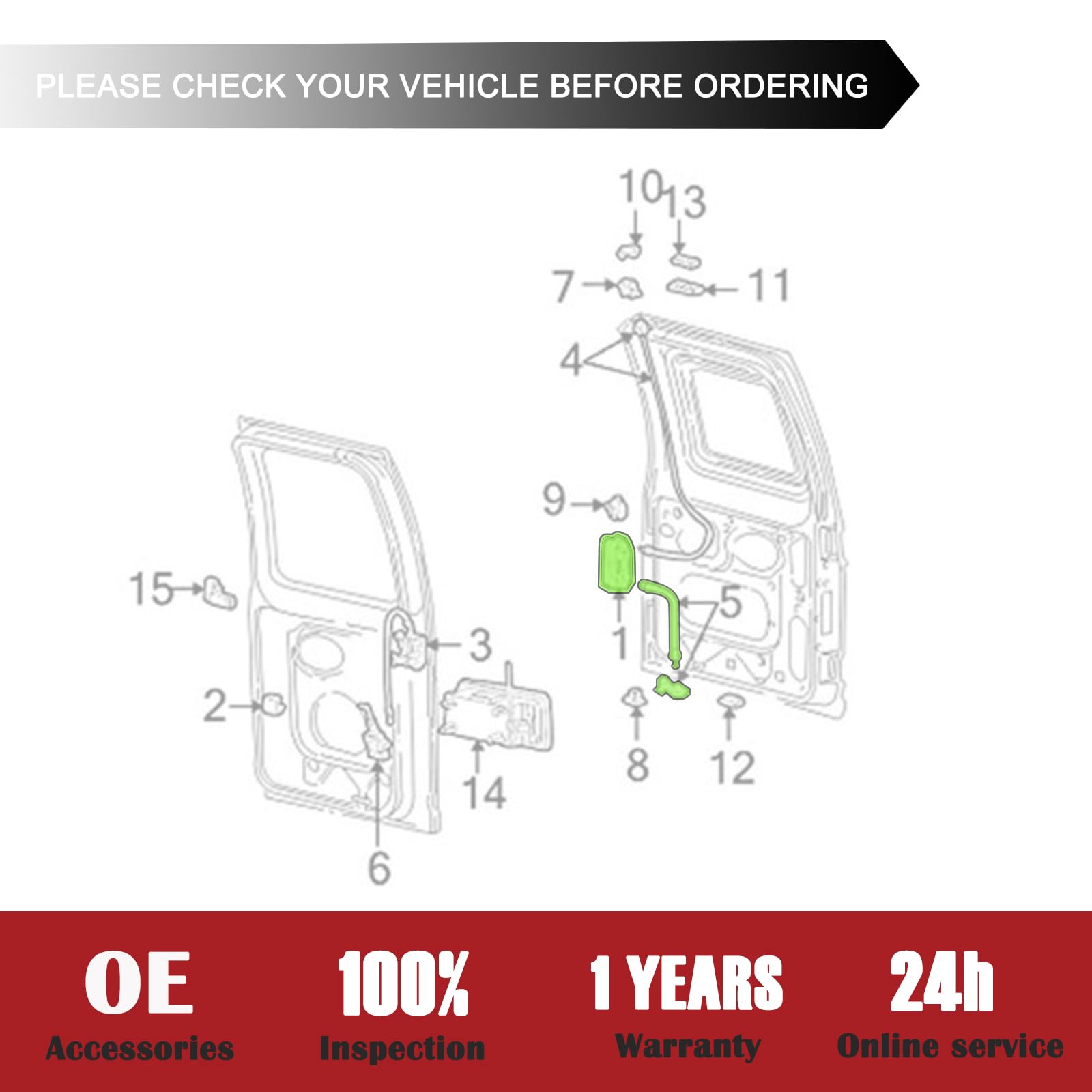 TQPONLY Rear Cargo Door Latch W/Handle,Compatible with 1992-2019 Ford E150 E250 E350 E450 Econoline Club Wagon Super Duty Left D