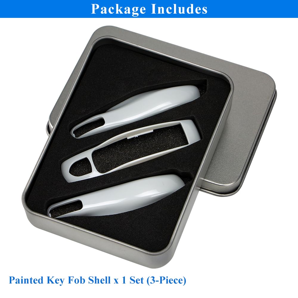 AeroBon Key Cover Fob Shell for Porsche MK1 - Carrara White, Durable ABS Material, 3-Piece Replacement Set