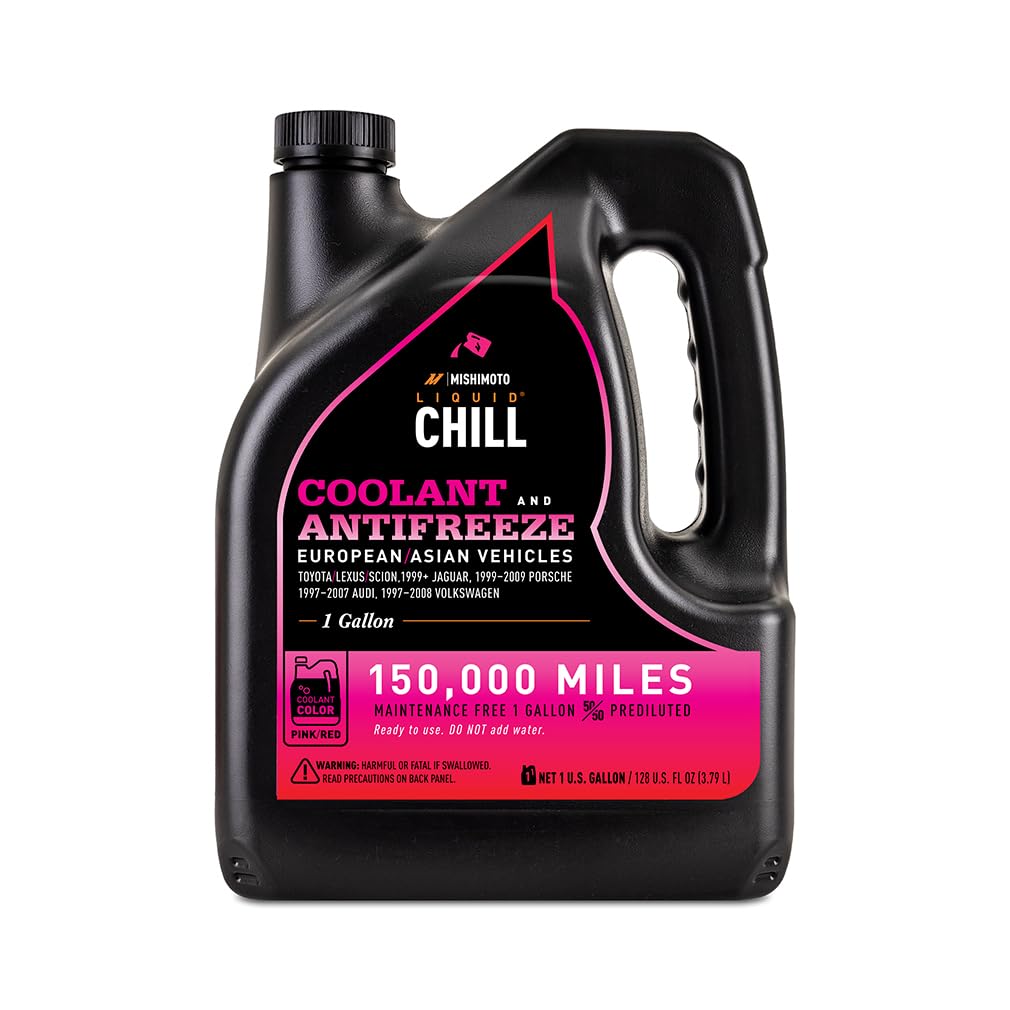 Mishimoto Liquid Chill OE Coolant, Pink/Red, European/Asian Vehicles, 1 Gallon