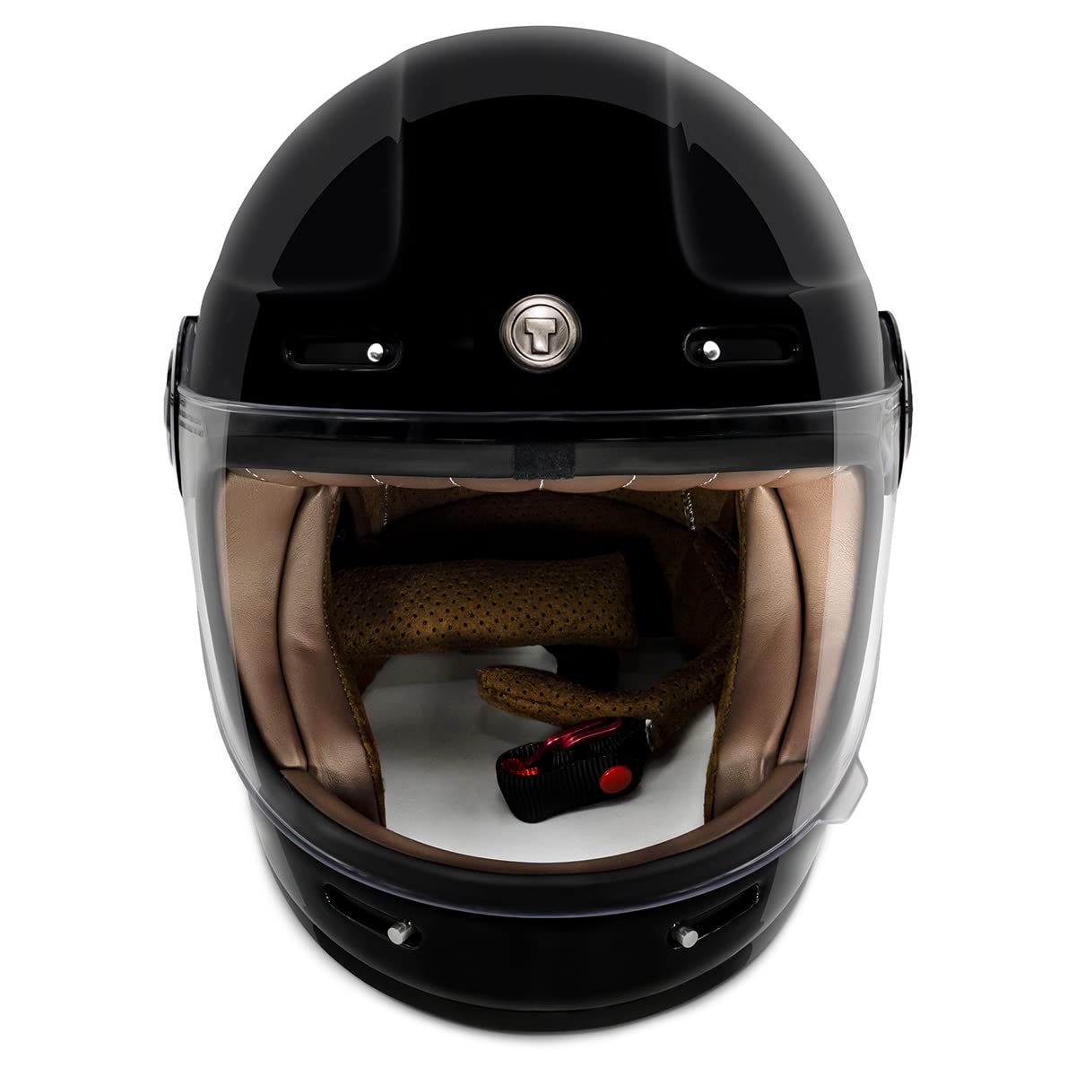 Torc T1 Unisex-Adult Retro Full Face Motorcycle Helmets, Gloss Black Fifty One Fifty, Large