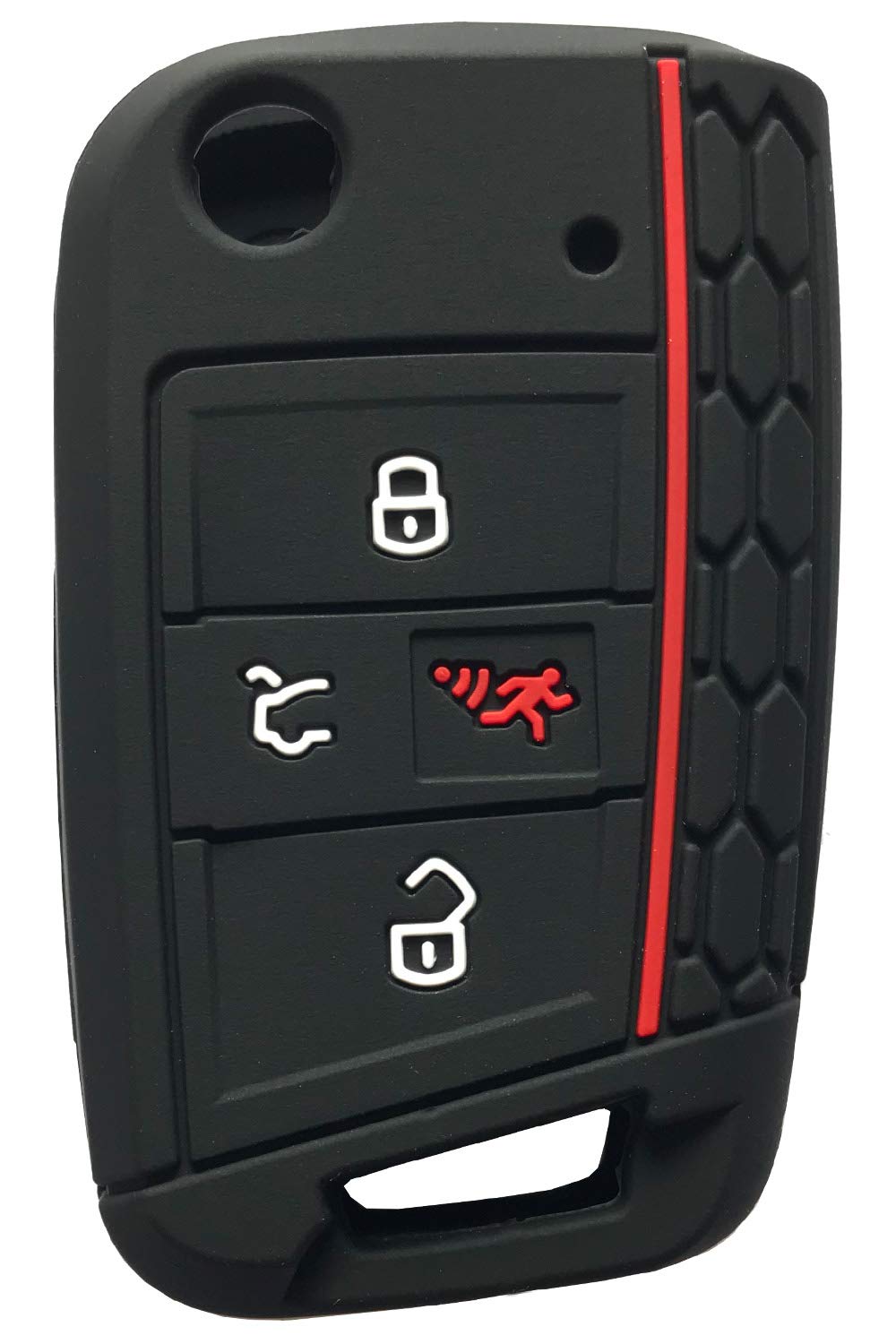 Horande 4 Button Silicone Protector Key Fob Cover Case Fit For Vw 2016-2017 Golf Polo Gti 2018 2019 Tiguan Keyless Entry Key Fob