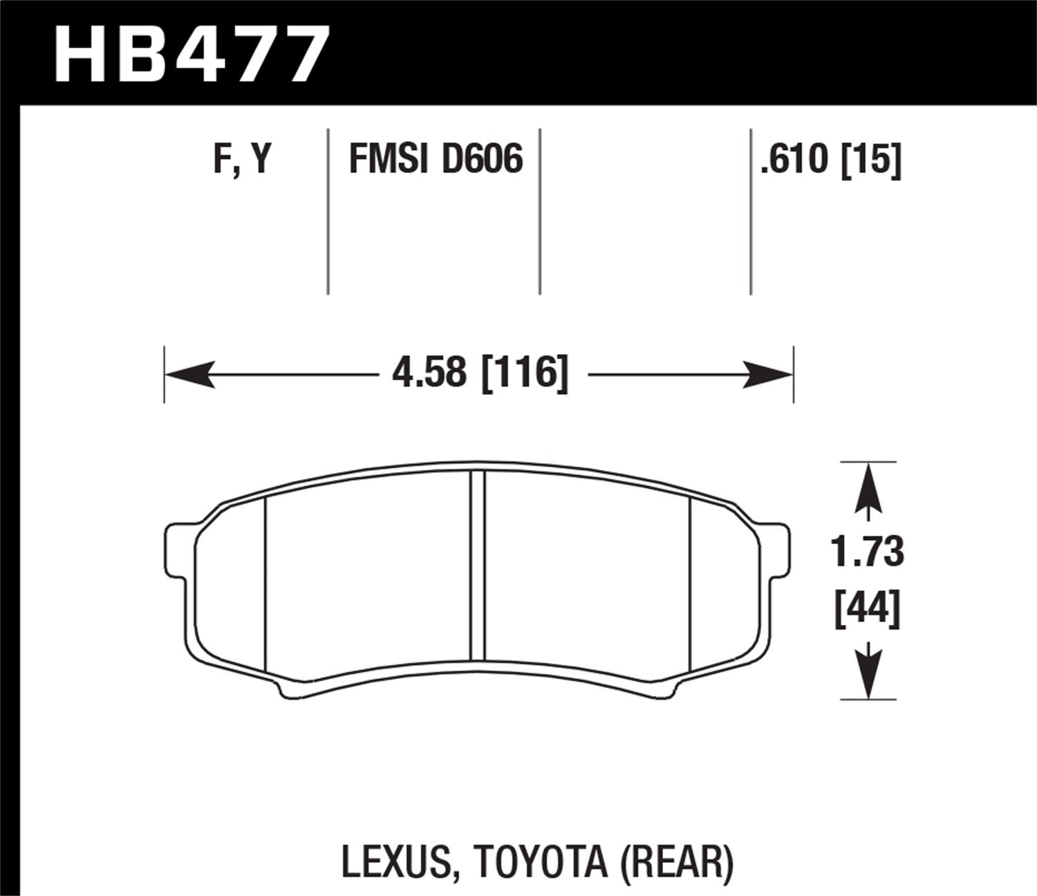 Hawk Performance Hb477F.610 Hps Performance Ceramic Brake Pad