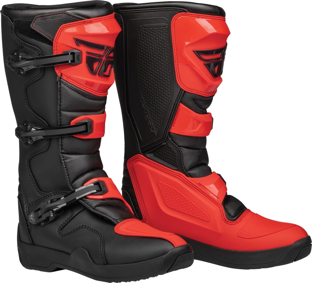 Fly Racing Maverik Lt Motocross Boots (Black/Red Lt, Us 12)
