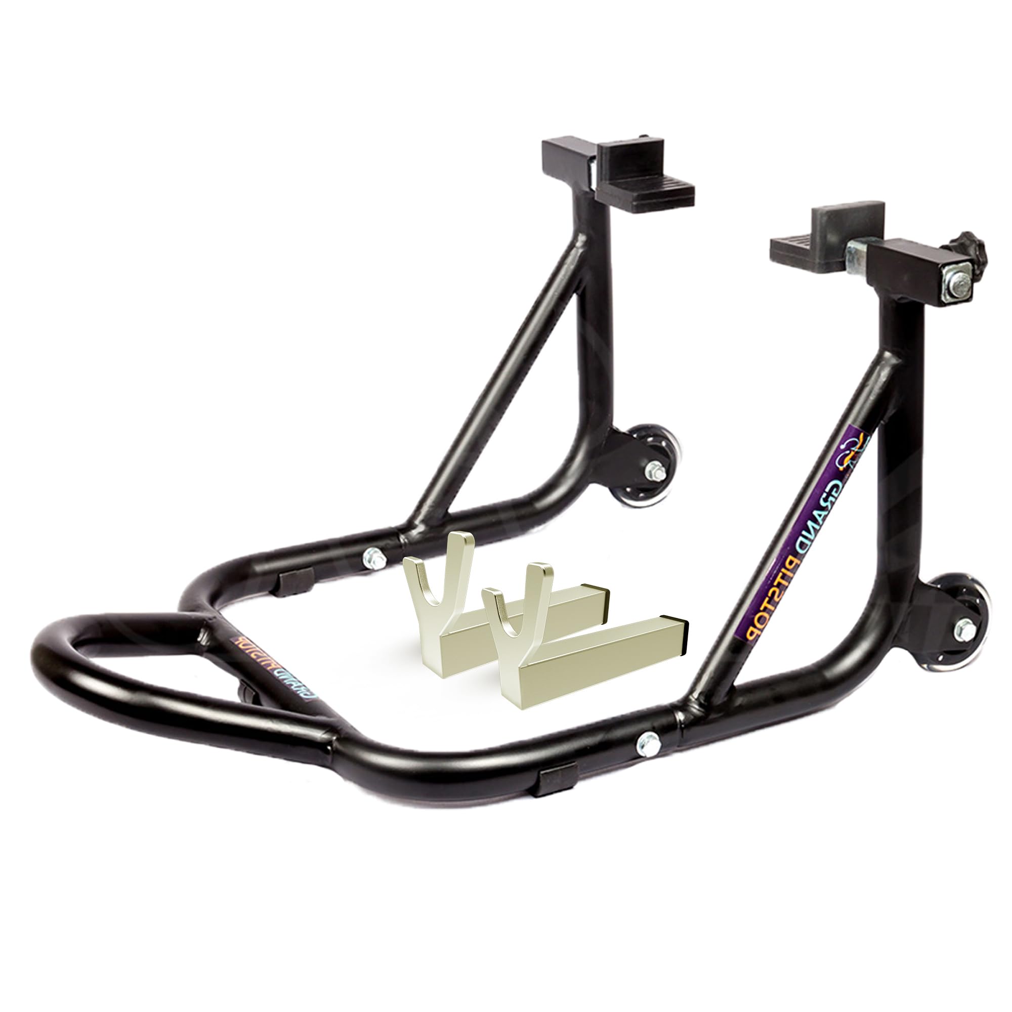 GRAND PITSTOP Motorcycle Stand, Paddock Lift Stand for Rear Wheel with Fork & Swingarm Spool,Weight capicity 529 lbs/240 Kg's, D