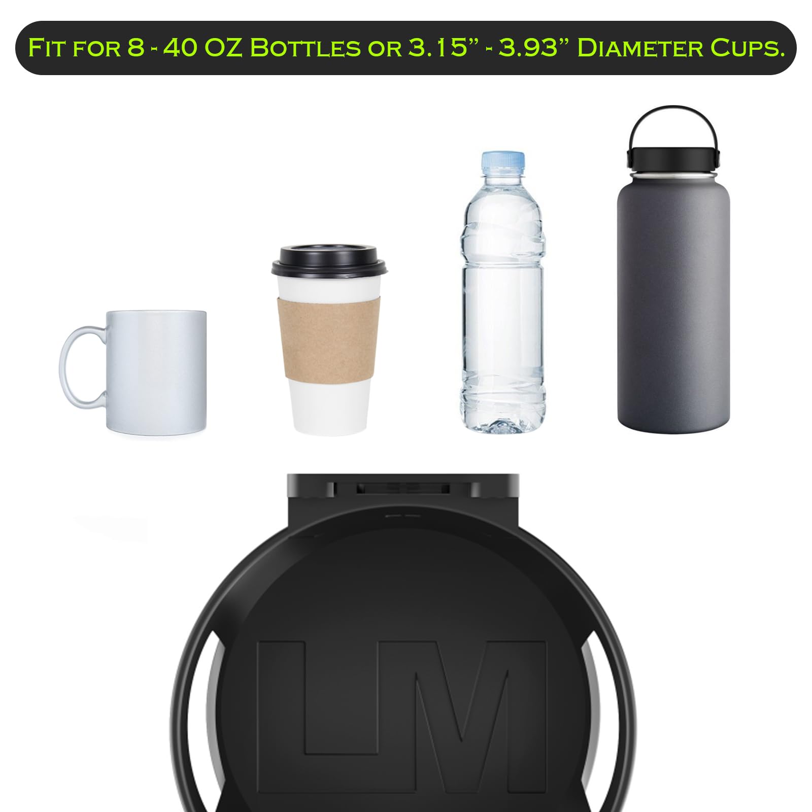 LITTLEMOLE Large Cup Holder, Universal Drink Holder for Almost Any Size Bottle or Can, Mug, Great for Rvs, Cars, Vans, Trucks, B