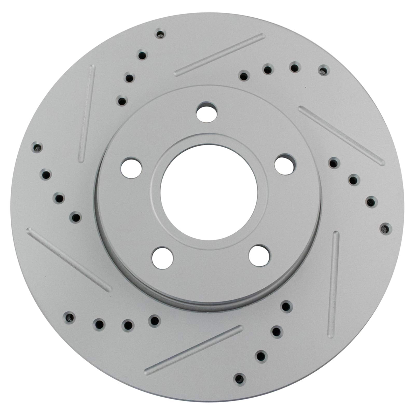 Trq Front Performance Brake Rotors Set Premium G-Coated Cross Drilled & Slotted Compatible With 2013-2018 Ford C-Max 2012-2018 F