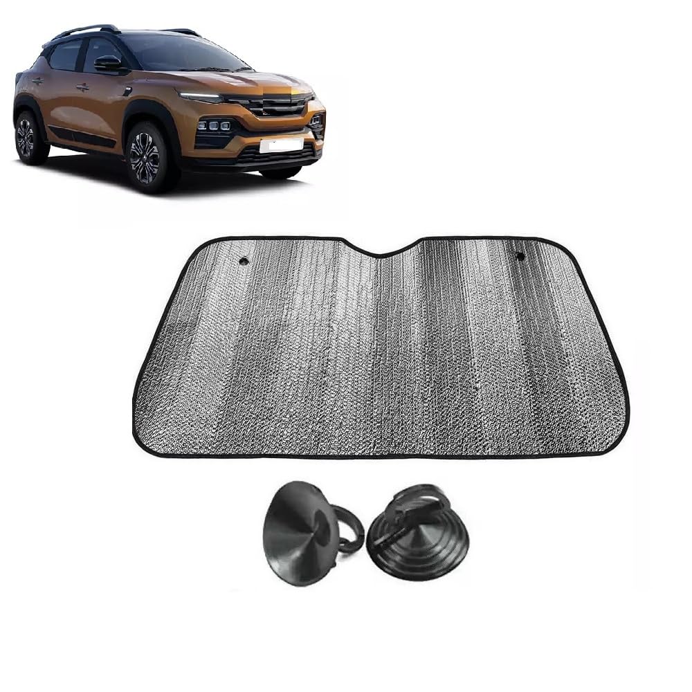 Car Windshield Sun Shade UV Rays Protector Silver Sunshade Solar Reflective suitable for Renault Kiger