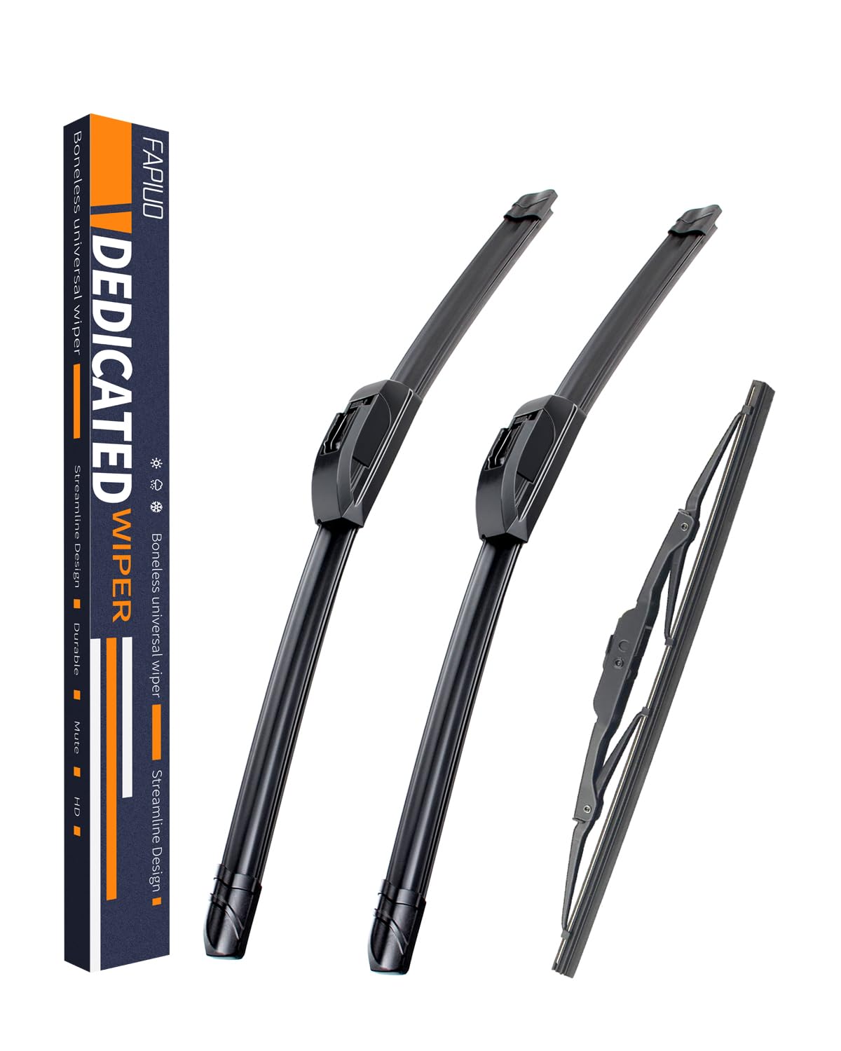 Replacement For Chevrolet Trailblazer 2002-2006 Silent Wipers -Fapiuo Front And Rear Windshield Wipers 22''/22''+16'' Full Blade