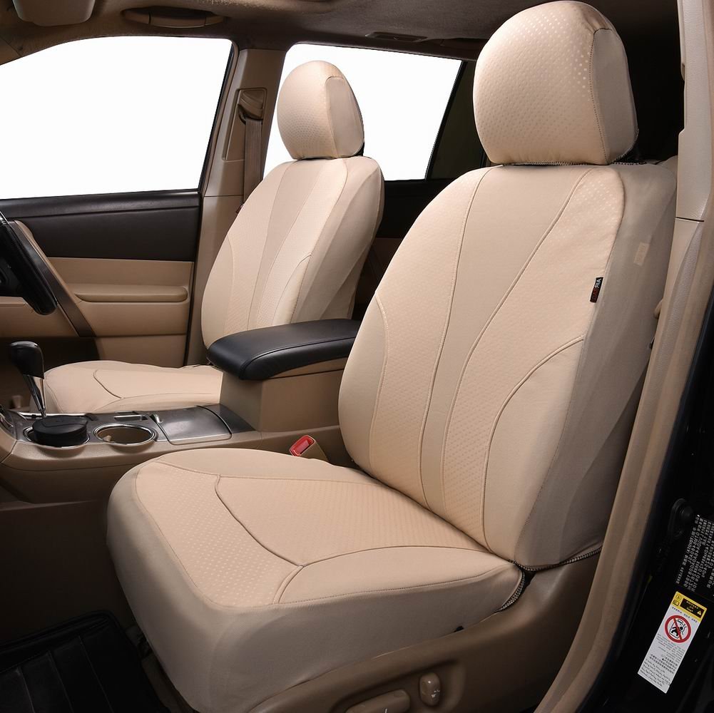 Flying Banner Car Seat Covers Full Cover Universal Fit Car Truck Suv Van Hot Stamp Breathable Rear Bench Split Polyester Fabric (Full Set - Low Back - Fabric, Beige Beige)