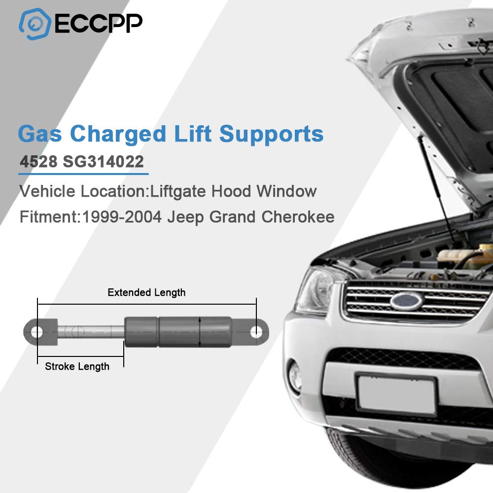 Eccpp Lift Supports 2 Hood 2 Liftgate 2 Window Struts Gas Springs Shocks For Jeep Grand Cherokee 1999 2000 2001 2002 2003 2004 S