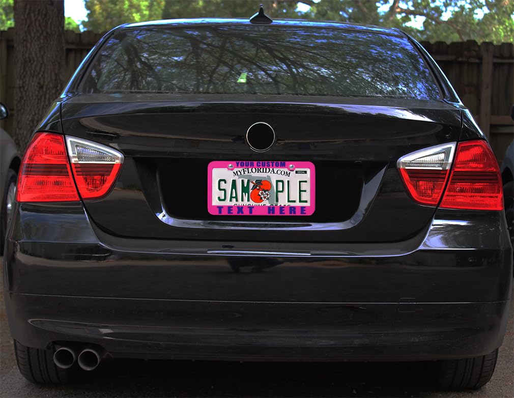 Custom License Plate Frame Custom Personalized Text Funny Metal Cute Car Accessories License Plate Holder Red 2 Holes Set Of 2