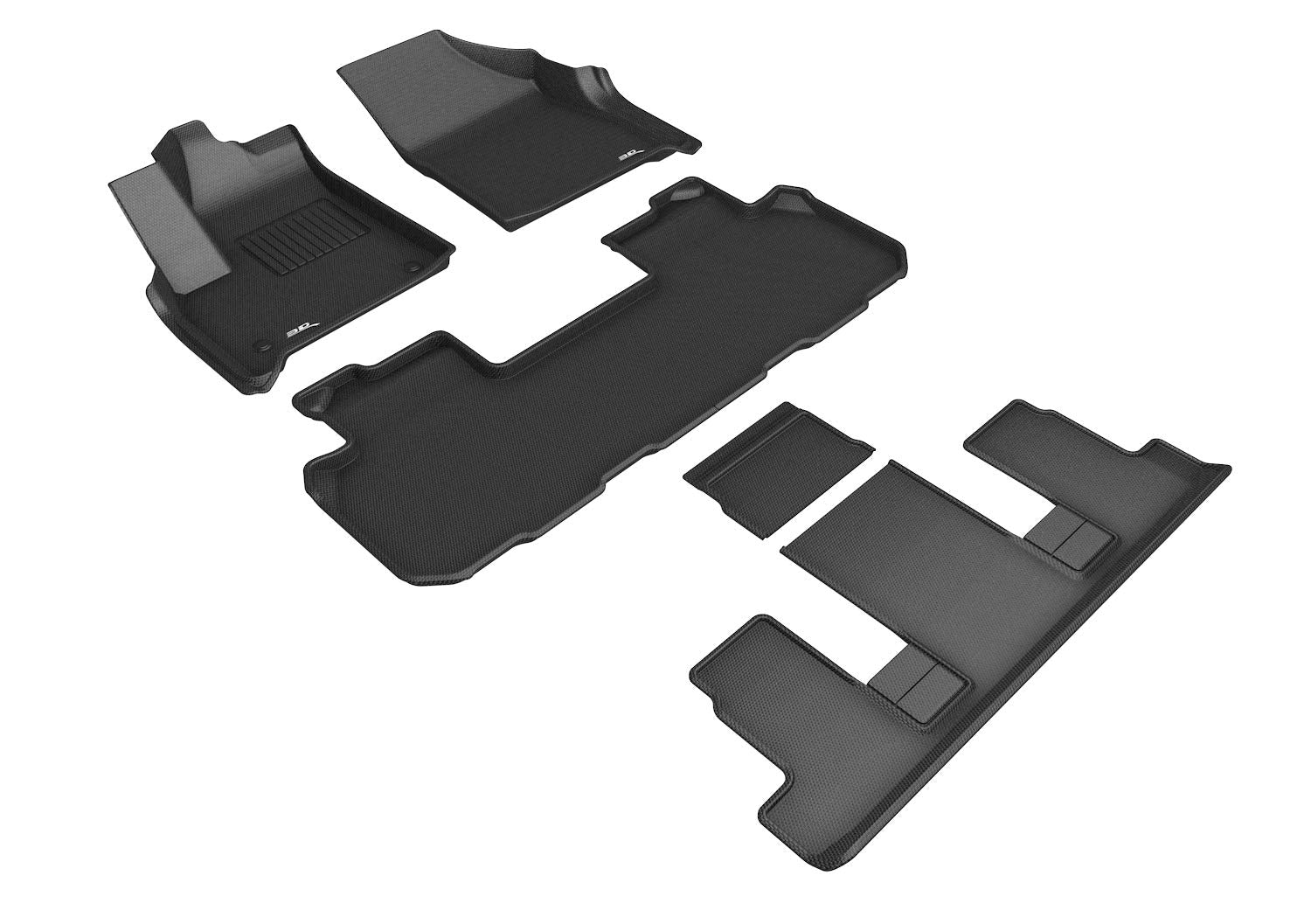 3D MAXpider Custom Fit Kagu Floor Mat (Black) Compatible with Buick Enclave 7Seat 20182024  R1 R2 R3