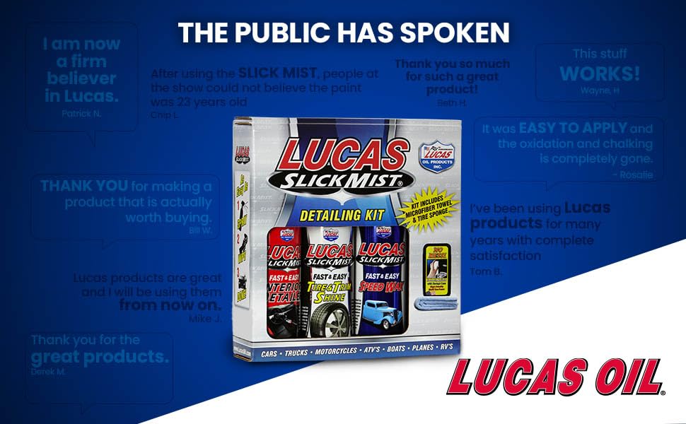 Lucas Oil 10558 Slick Mist Detailing Car Care Kit