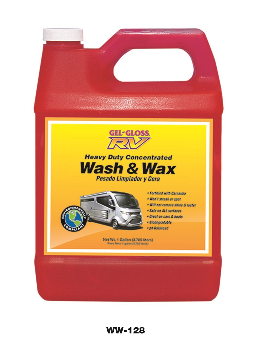 TR Gel-Gloss RV Wash and Wax, 128 Fl Oz - Effective Cleaning and Waxing Solution for RVs, Boats, and More - Packaging May Vary