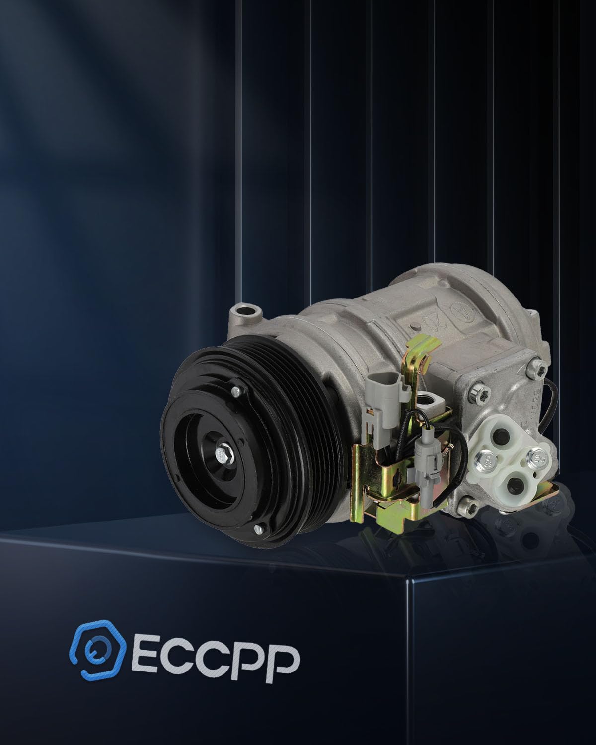 ECCPP A/C Compressor with Clutch, Model 10PA20C, Silver, Fits Lexus LS400 1990-2000, LX470 1998-2007, Fast Cooling,