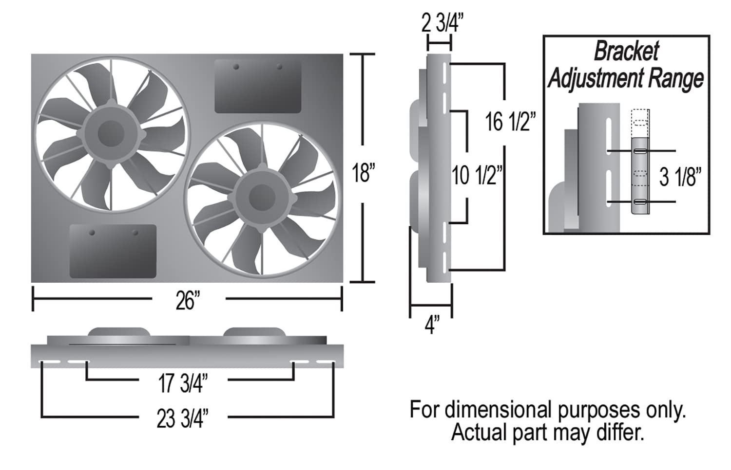 Derale Performance 16927 Gray/Black High Output Dual Radiator Fan