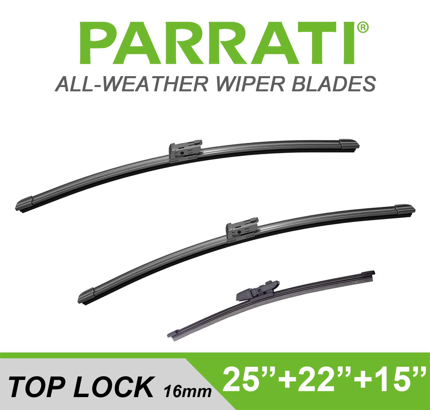 Parrati High Performance Premium All-Season Automotive Windshield Wipers With Rear Wiper Blades Replacement For 2018-2022 Volksw