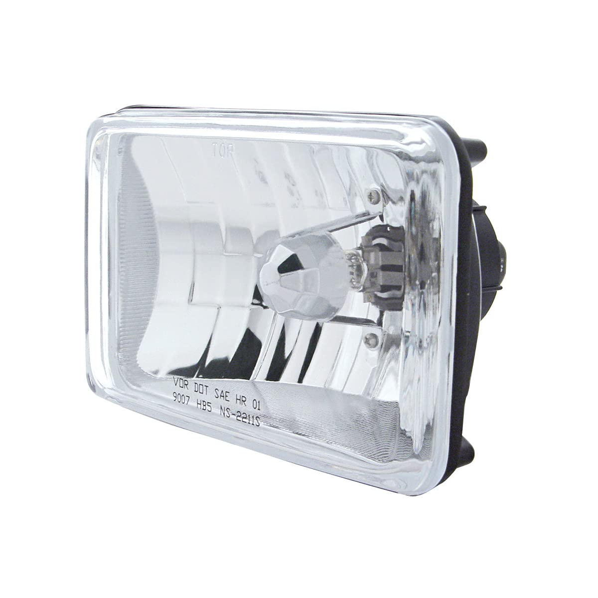 United Pacific 31388 4 X 6 Crystal Rectangular Glass Lens Headlight, Rugged Anti-Vibration, Reinforced Reflector, Dot/Sae - Low