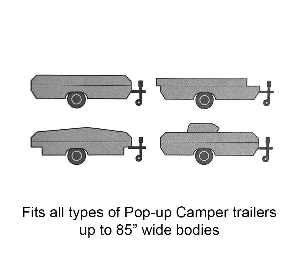 GEARFLAG Pop-up Folding Camper Cover, Heavy Duty Triple Layers, Fits 12'-14', Gray, Model PUCGRY12D, Windproof & Water-Resistant