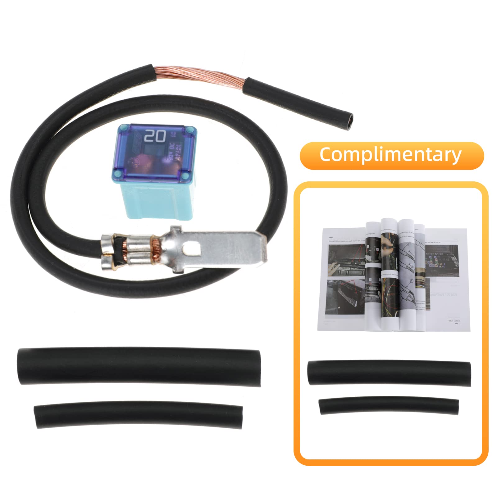 El3Z-14293-A Fuel Pump Fuse Relocation Terminal Kit With 2 Extra Tubes For Ford F150 3.5 3.7 4.6 5.0 6.2 V6 V8 2009-2014 09 10 1