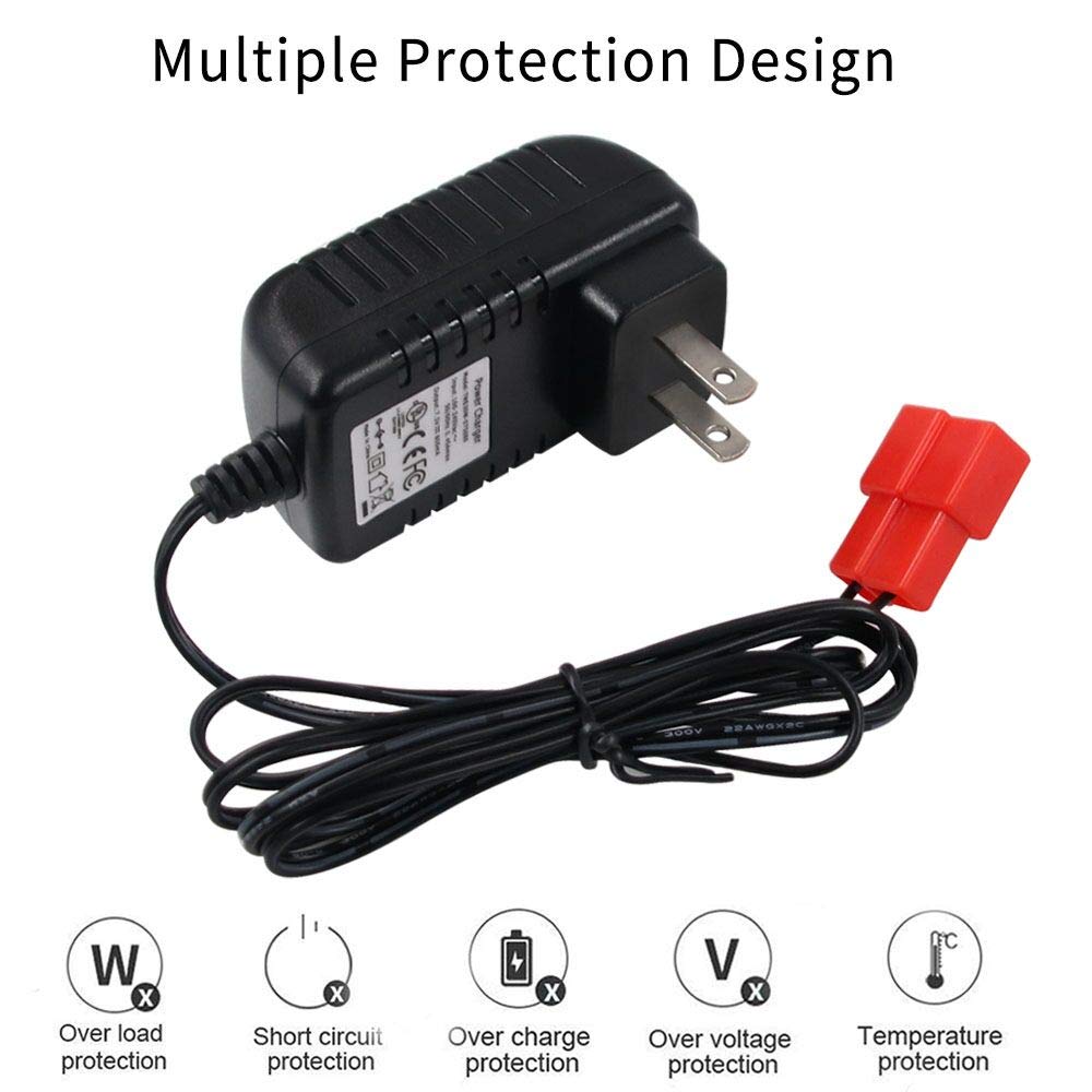 HZPOWEN 6V Kids Ride On Car Charger - Replacement for Kid Trax, Disney Quad, Minnie, Frozen, Audi, BMW - Black