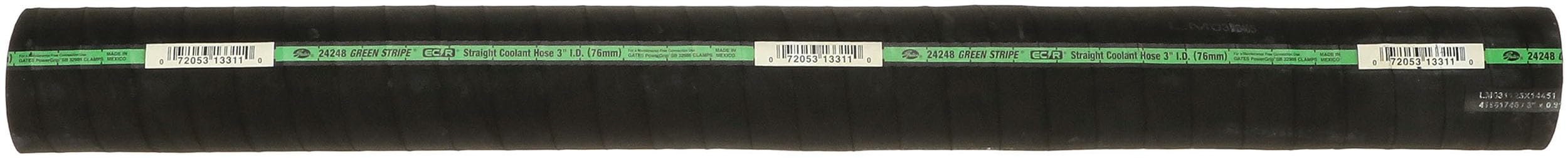 Gates 24248 Green Stripe 2-Ply Straight Coolant Hose-3 Length, Inner Diameter 3