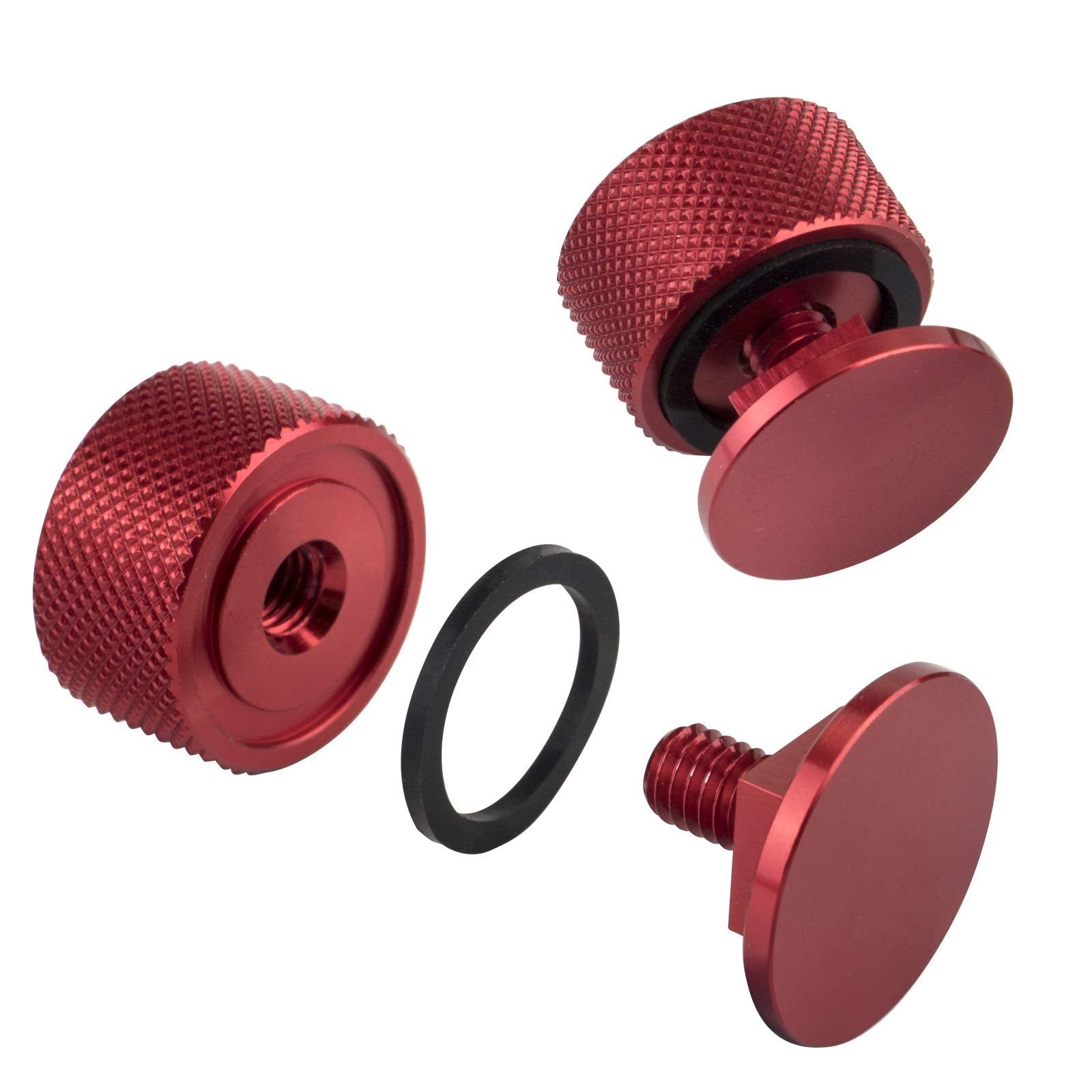 3Mirrors Welding Hood (Pipeliner) Helmet Fasteners Red Headgear Replacement Parts Accessories Screws Flip Hood Aluminum - Anodiz
