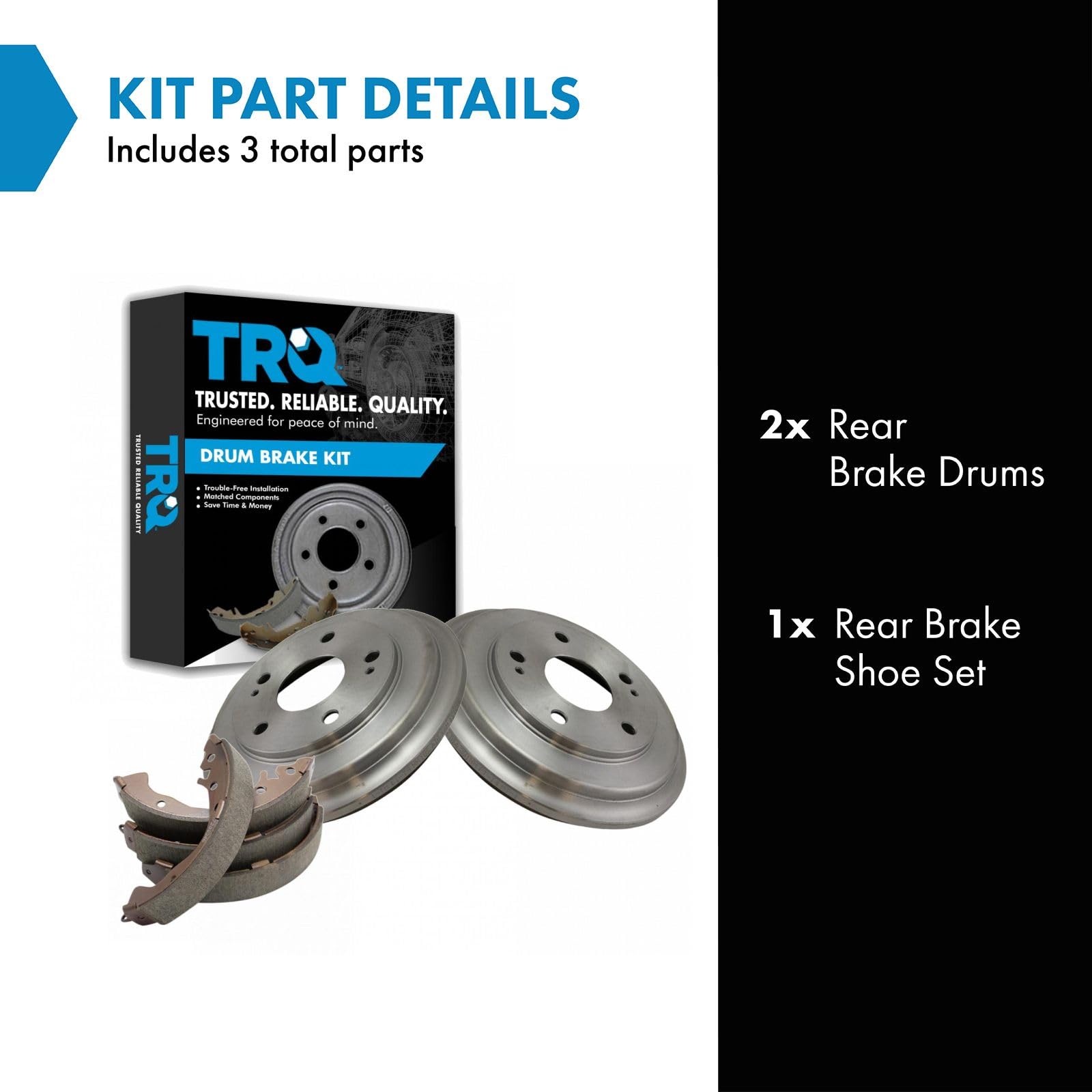 TRQ Rear Brake Drum & Shoe Kit Set for Honda Civic DX LX LX-S HF New