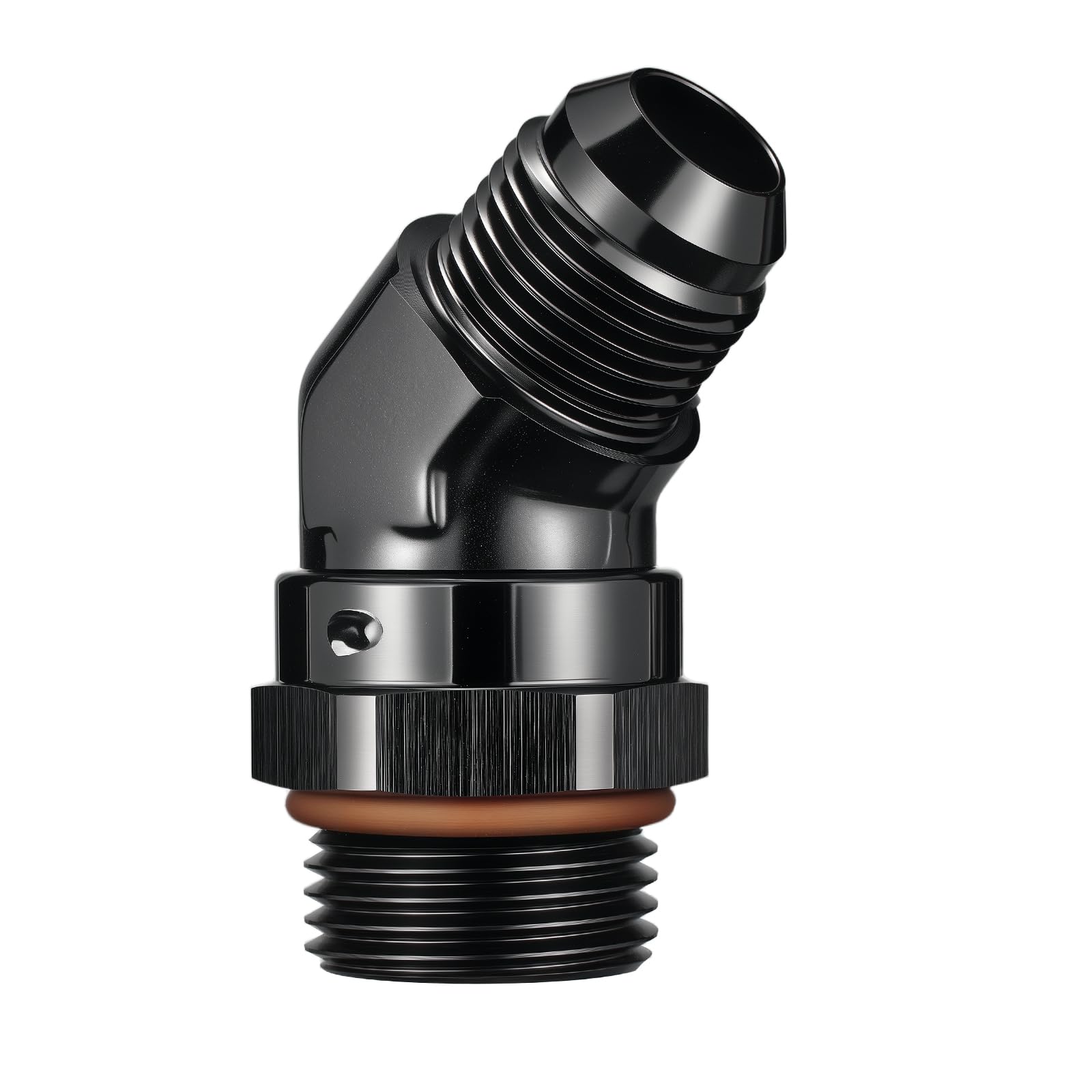 EVIL ENERGY 10AN Flare to 12AN ORB Male Swivel Adapter Fitting 45 Degree Black 1PC