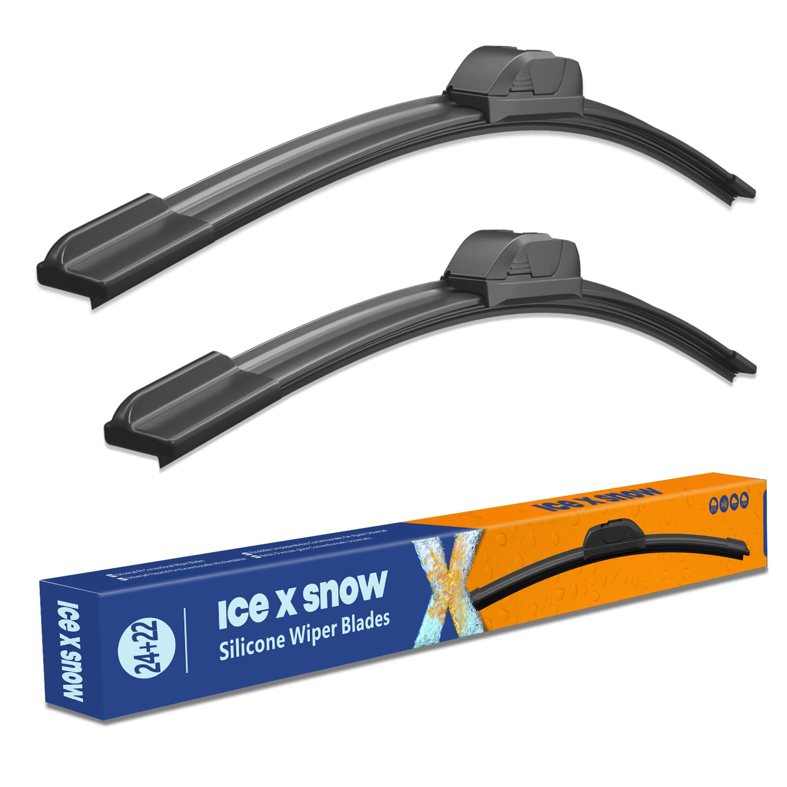 24''+22'' Silicone Windshield Wiper Blades Replacement For Dodge Avenger 2014-1995 Honda Ridgeline 2008-2006 Flex 2019-2009 Chry