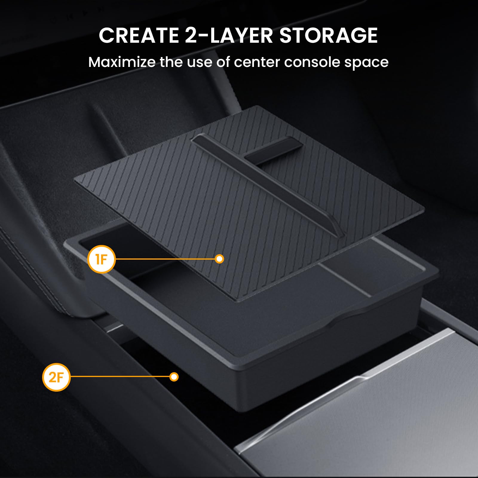 Bankky Center Console Organizer Tray 5Pcs For Tesla Model Y Accessories 2024-2020(Not Fit Model Y Juniper), Armrest Storage Tray