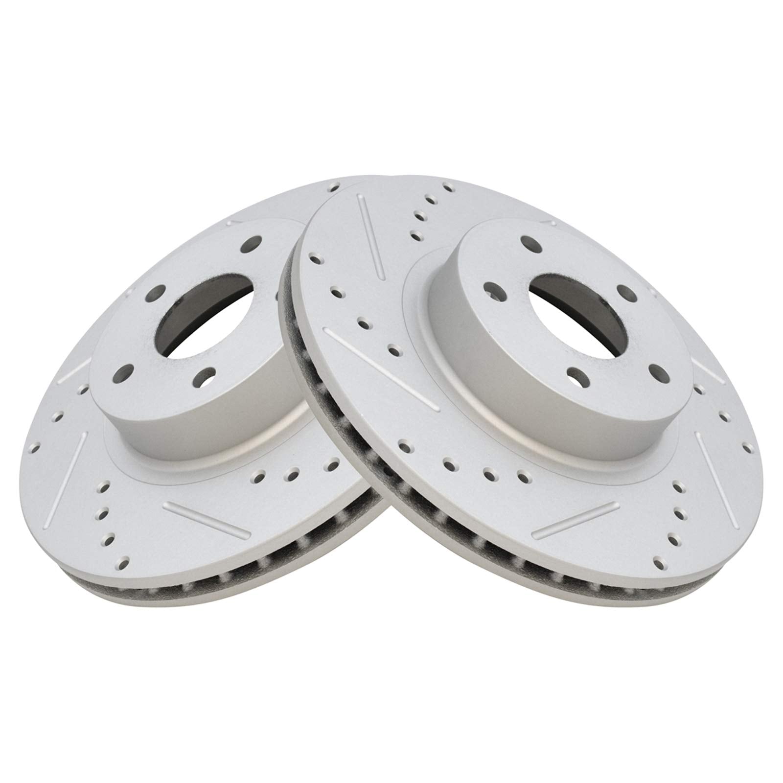 Trq Front Performance Brake Rotor Drilled Slotted Pair Set For 2005-2006 9-2X / 2013-2016 Brz / 1998-2002 Forester / 2013-2015 F