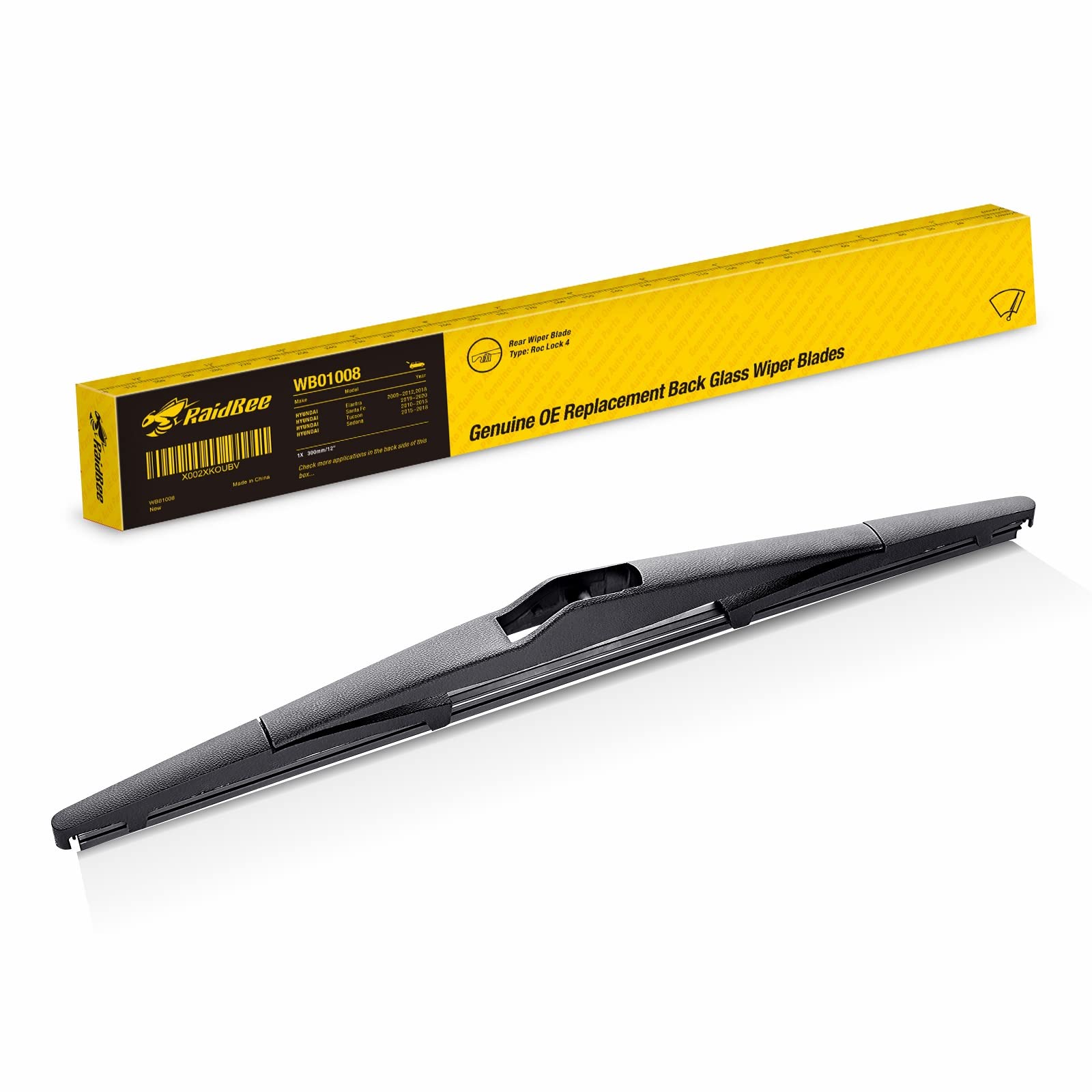 Raidbee Rear Wiper Blade, 12 Inch Rear Windshield Wiper Blades For Original Equipment Replacement, Compatible For Hyundai Elantr