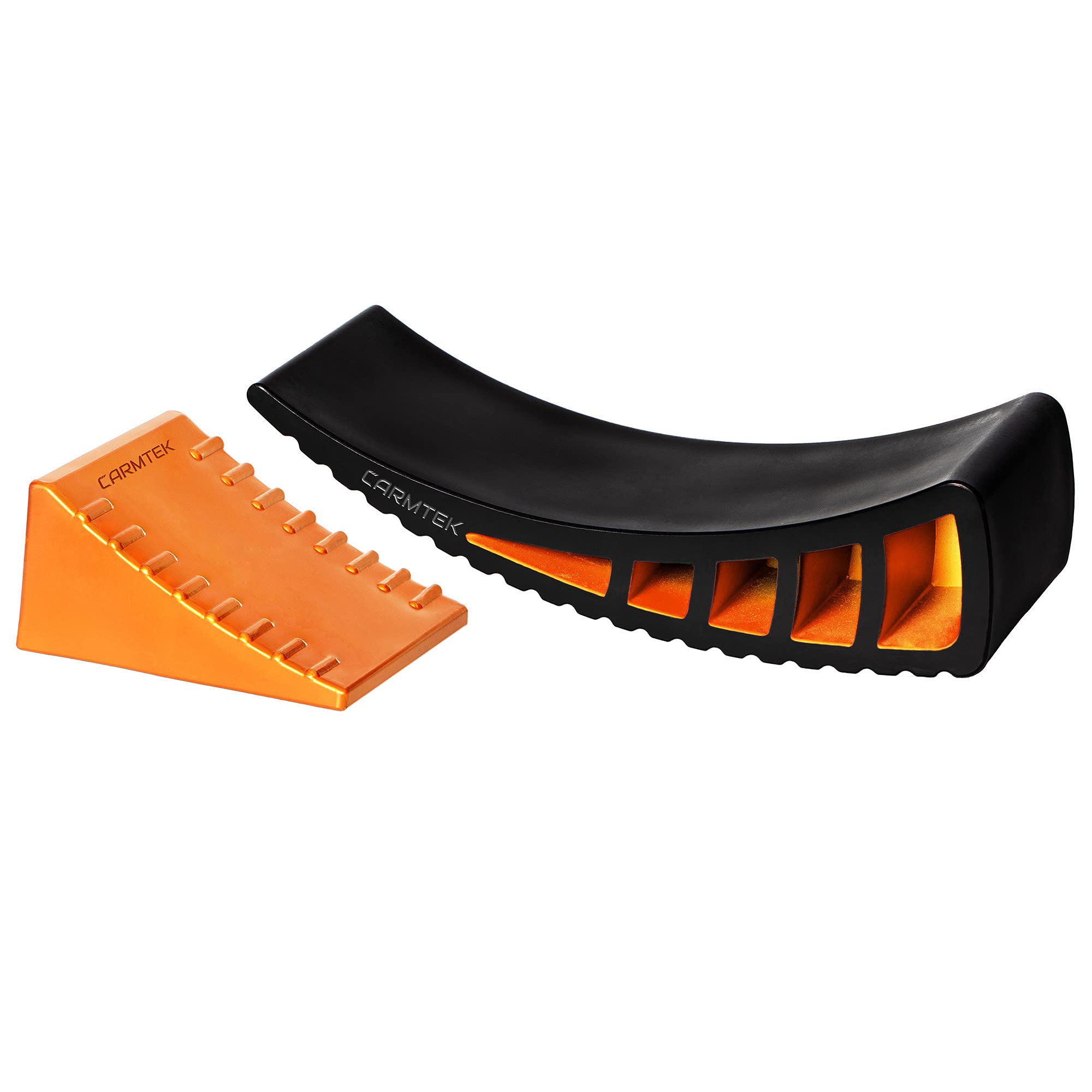 CARMTEK Camper Leveler Kit - Curved RV Levelers with Wheel Chocks for Travel Trailers - 1 Pack
