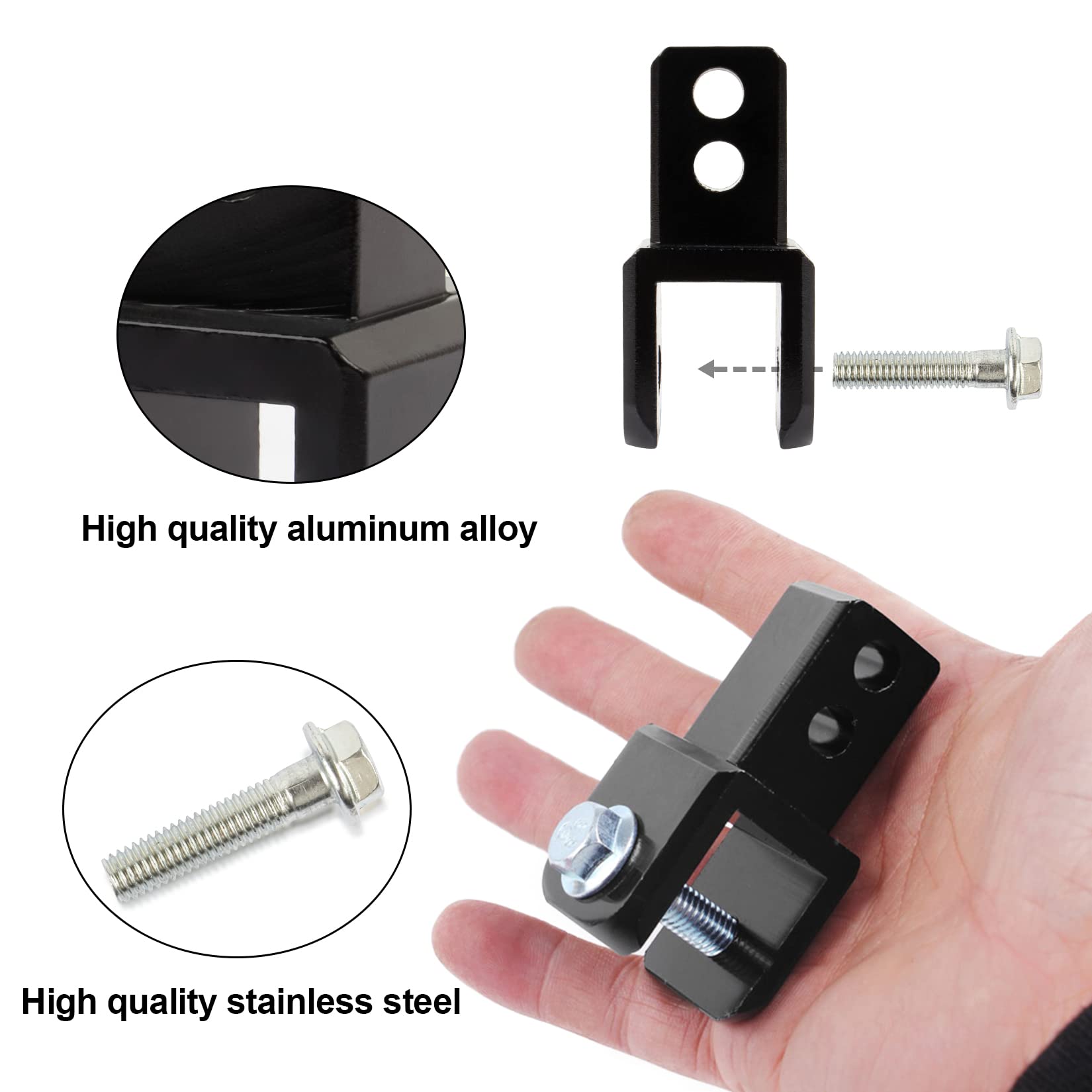 psler M8 Motorcycle Shock Extender Adapter - Black Aluminum Alloy Riser with High Damping Device, Thicken Pad and Screws