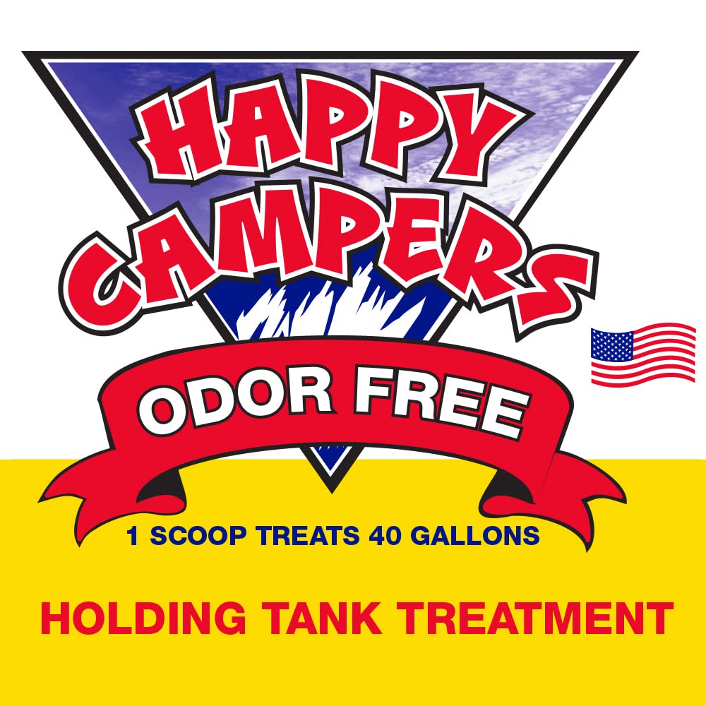 Happy Campers RV Toilet Treatment - Extra Strength Odor Eliminator for Black/Gray Tanks, 18.08 oz, Model HC-18-oz, White
