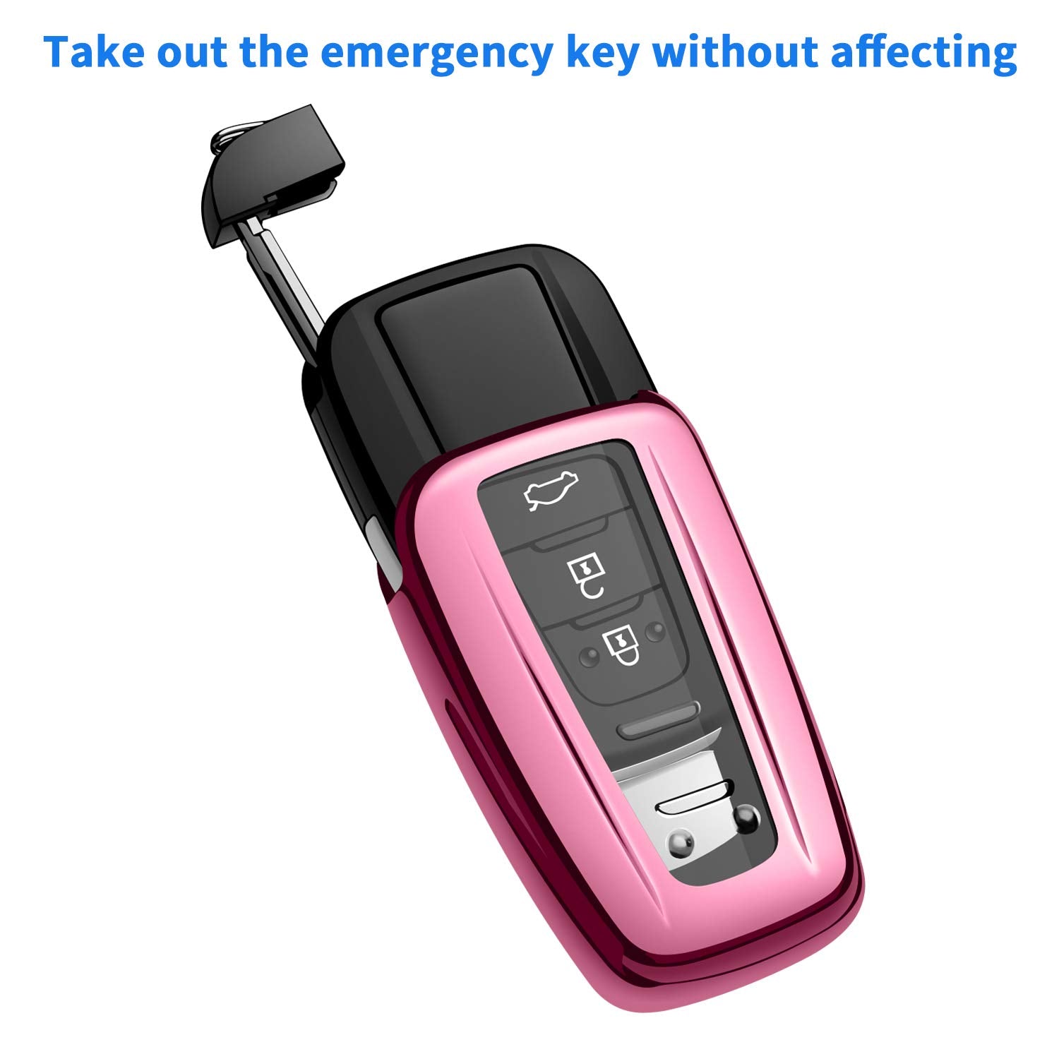 Autophone For Toyota Key Fob Cover With Keychain Soft Tpu Key Shell Case,For 2020-2022 Highlander Corolla Prius 2018-2024 Rav4 C