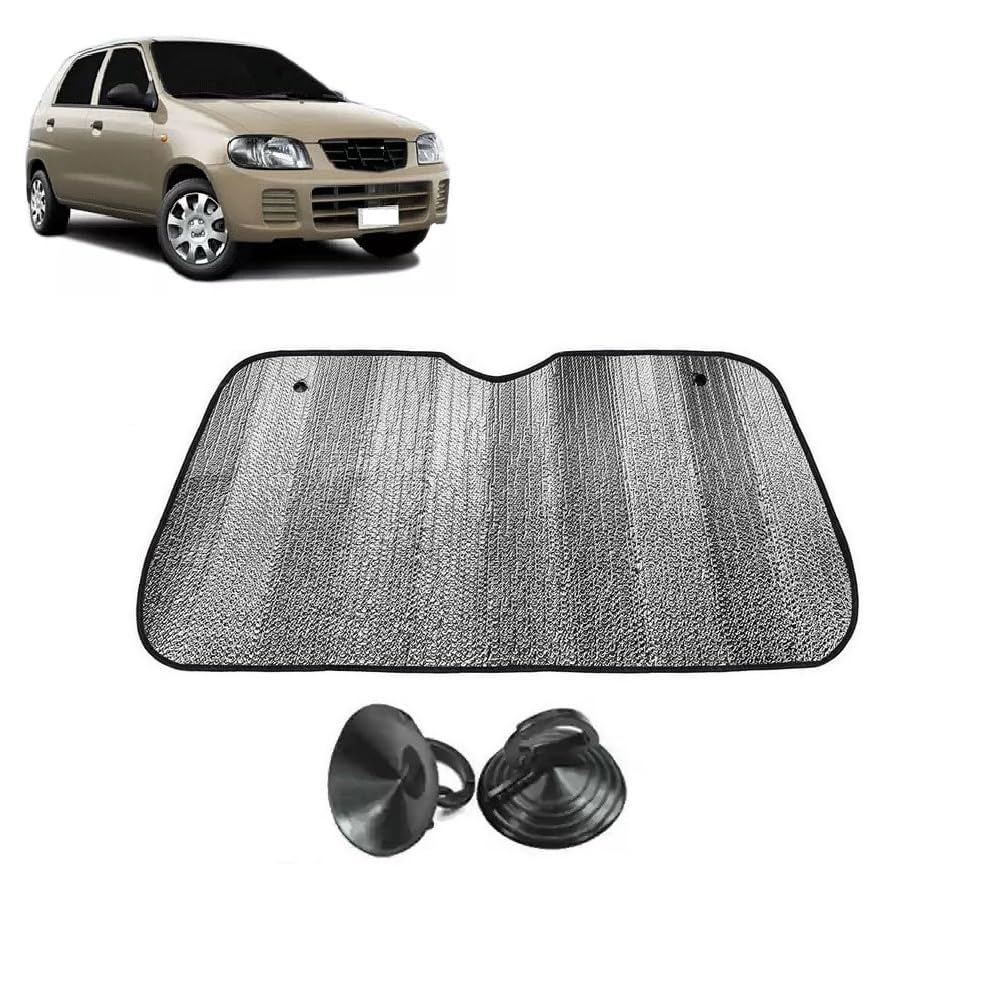 Car Windshield Sun Shade UV Rays Protector Silver Sunshade Solar Reflective Suitable for Maruti Suzuki Alto